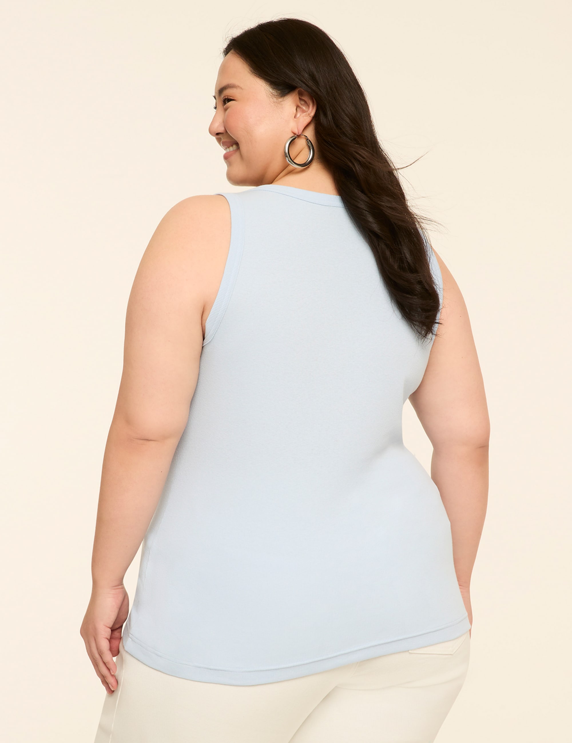 Deep V-Neck Rib Layering Tank