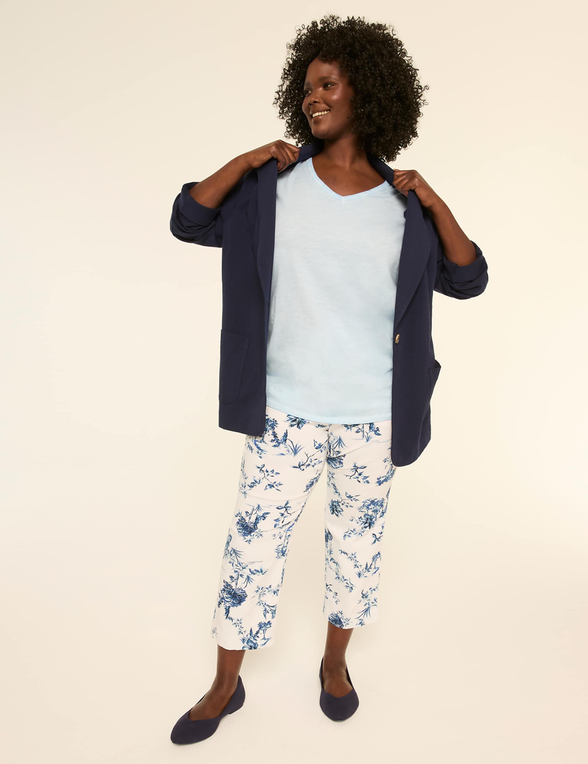 Short-Sleeve V-Neck Side-Ruched Tee