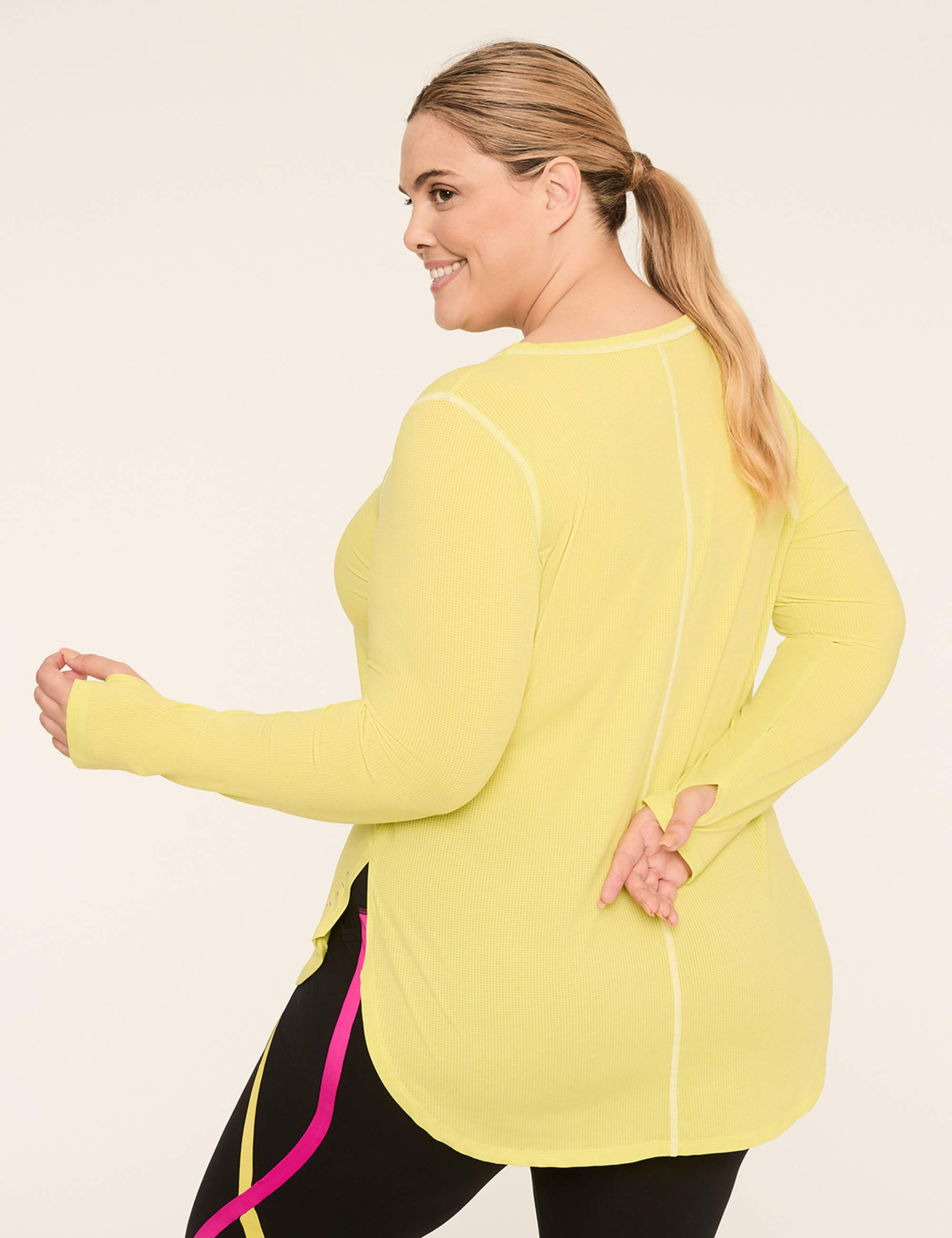 LIVI Wicking Perforated High-Low Hem Top