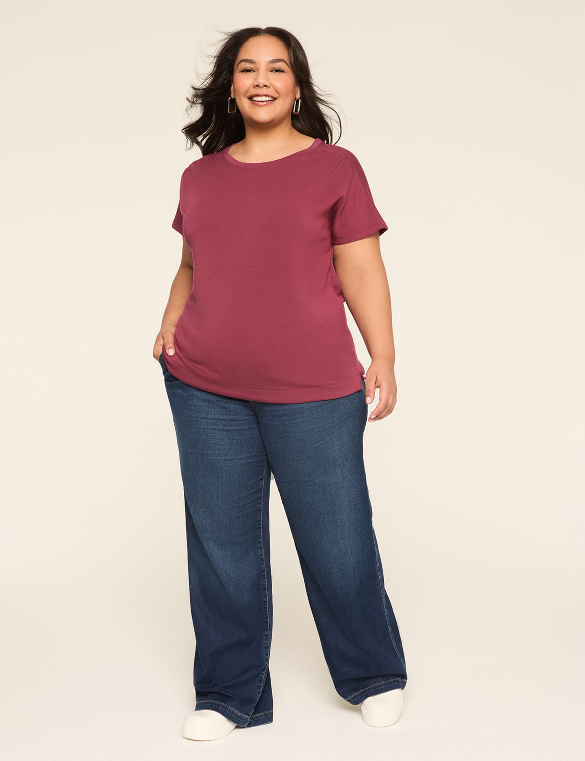 Journey Dolman-Sleeve Shirred-Shoulder Top