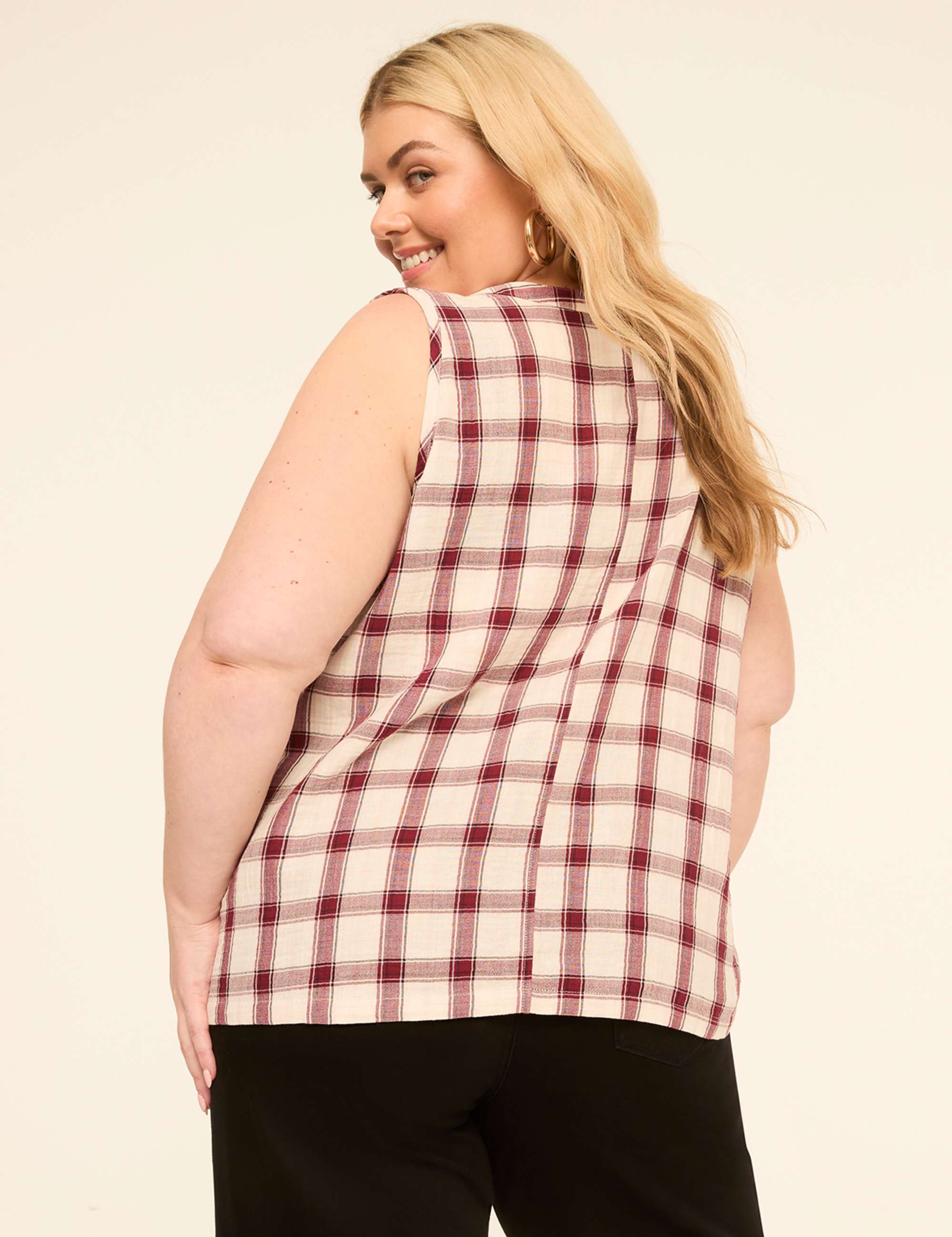 Pintuck Notch-Neck Tank