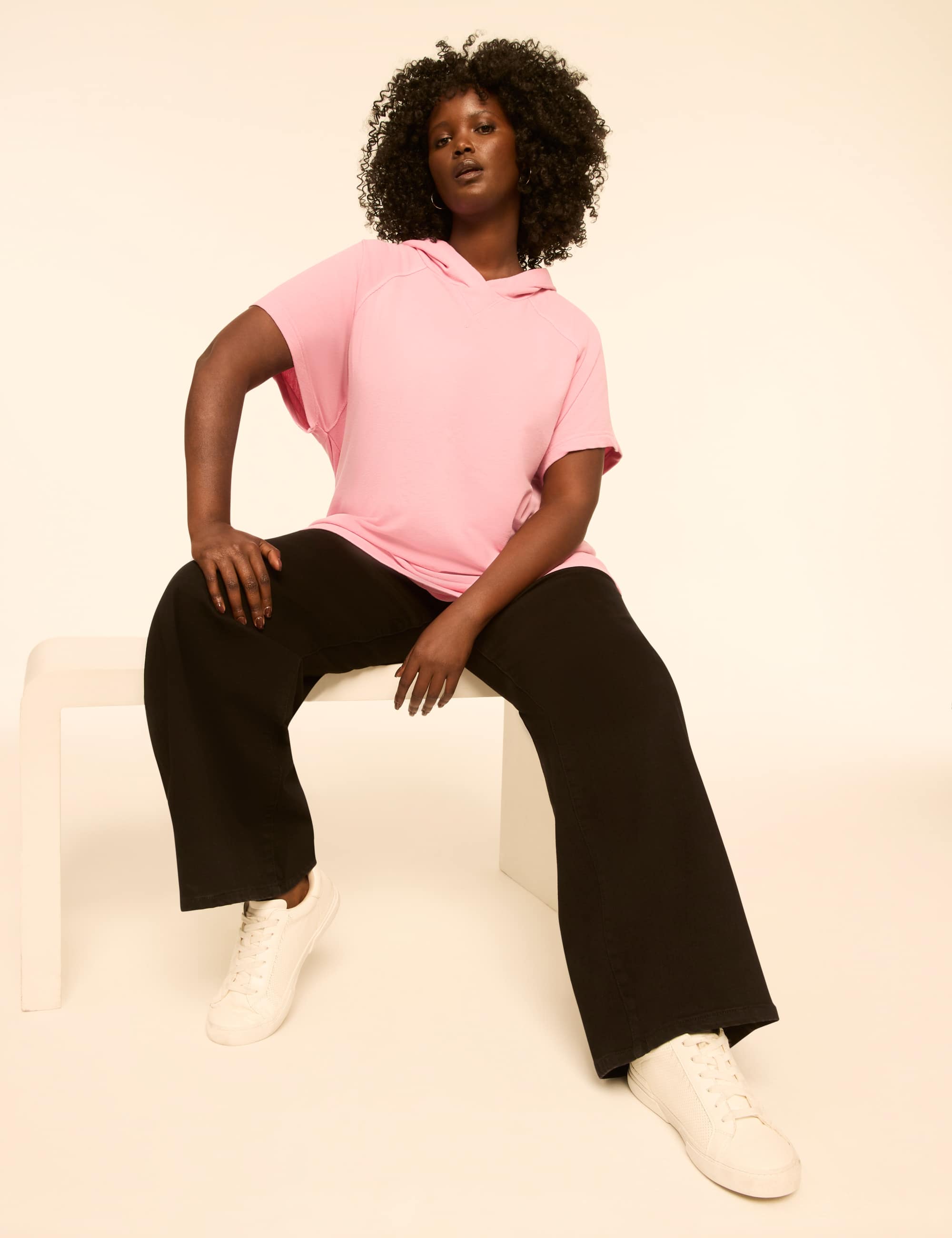 Short-Sleeve French Terry Hoodie