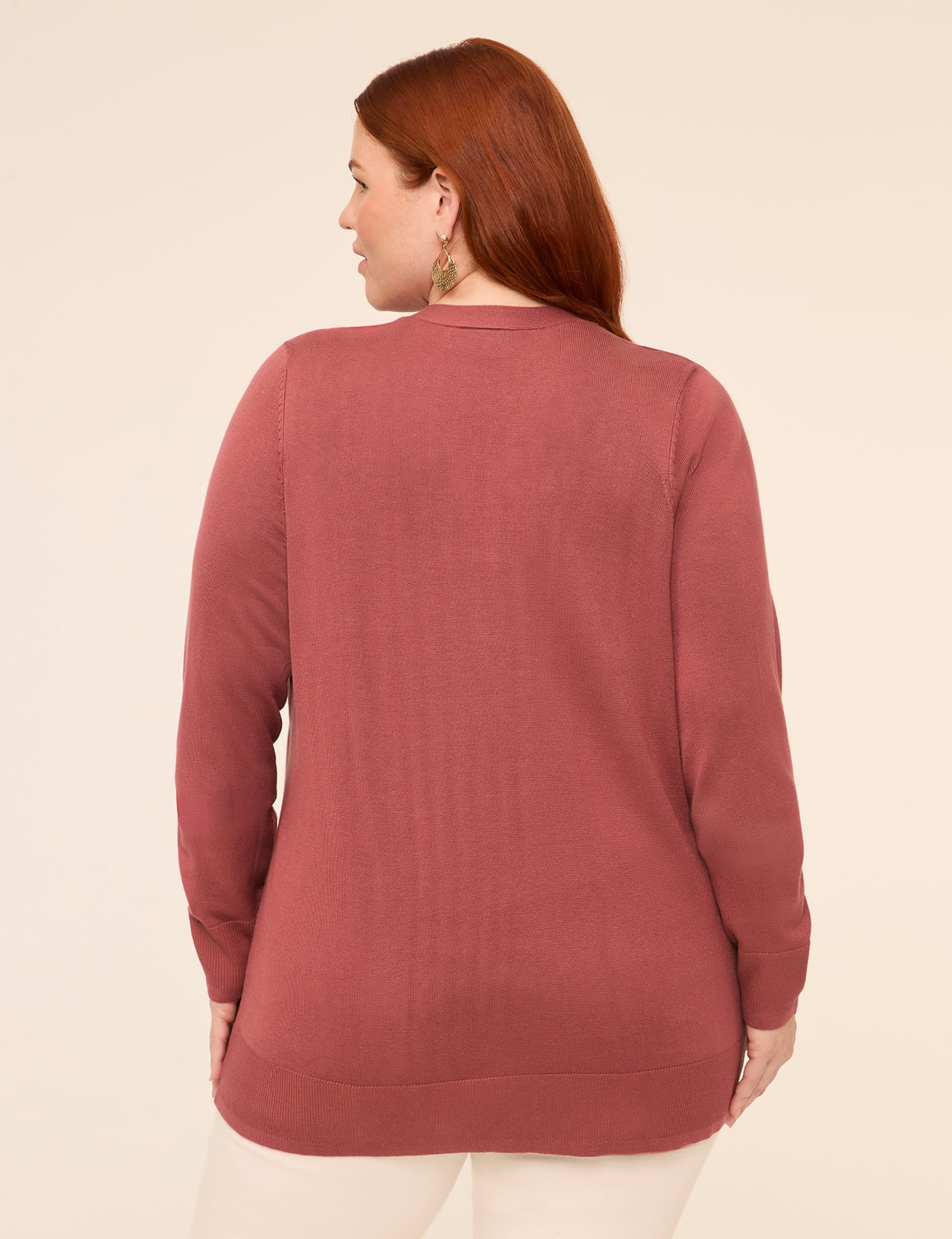 Modern Long-Sleeve Open-Front Cardigan