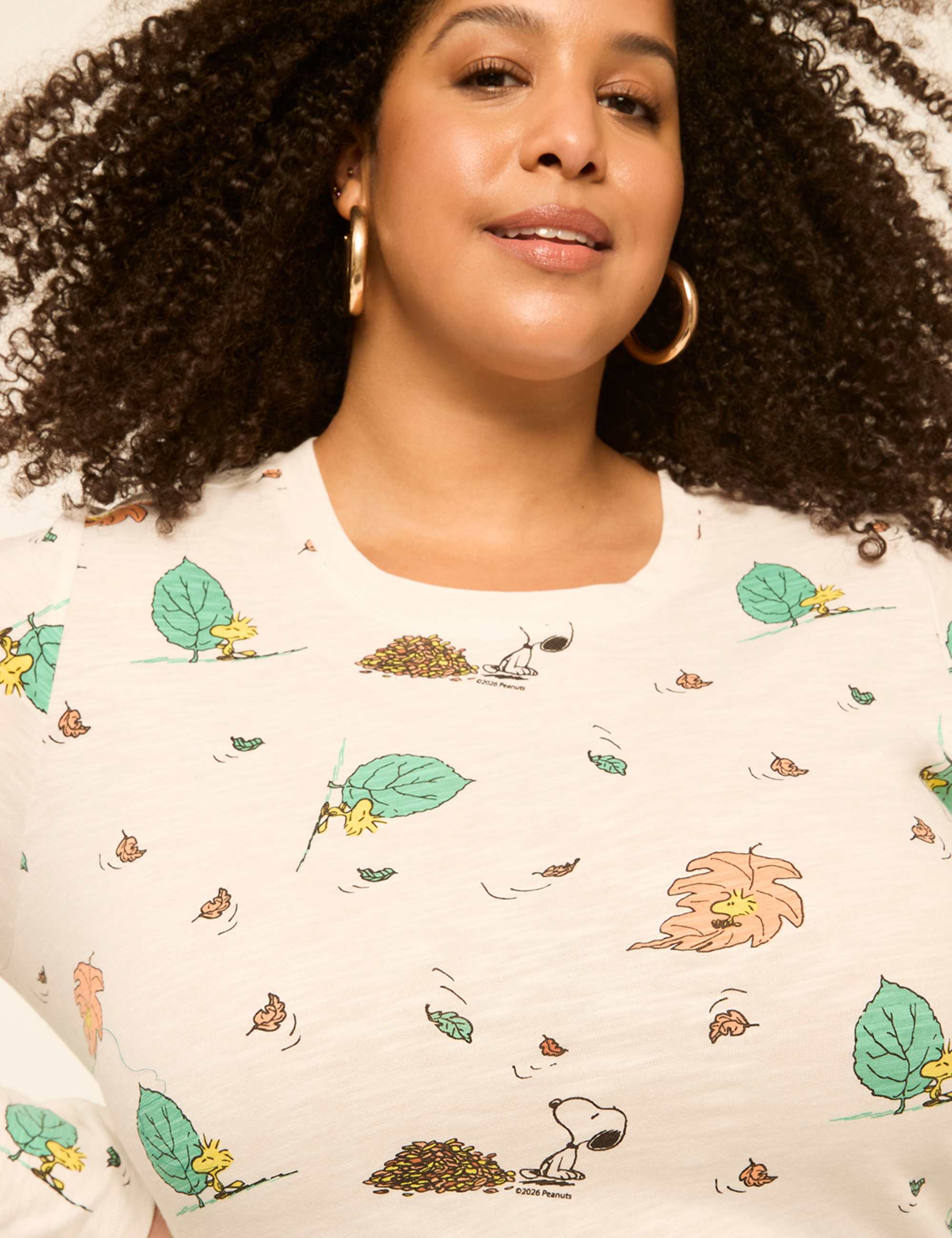 Snoopy & Woodstock Leaves Long-Sleeve Graphic Tee