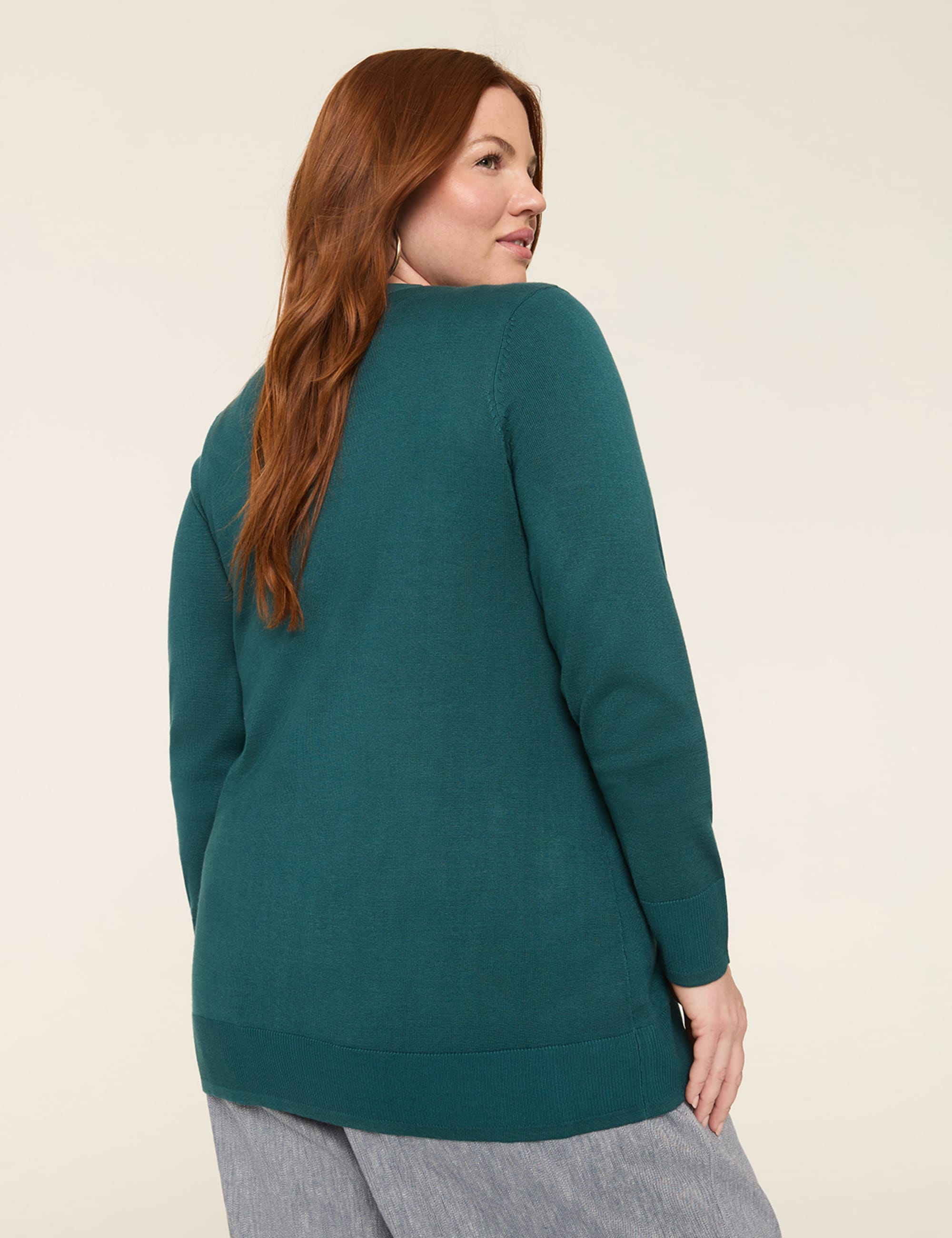 Modern Long-Sleeve Open-Front Cardigan