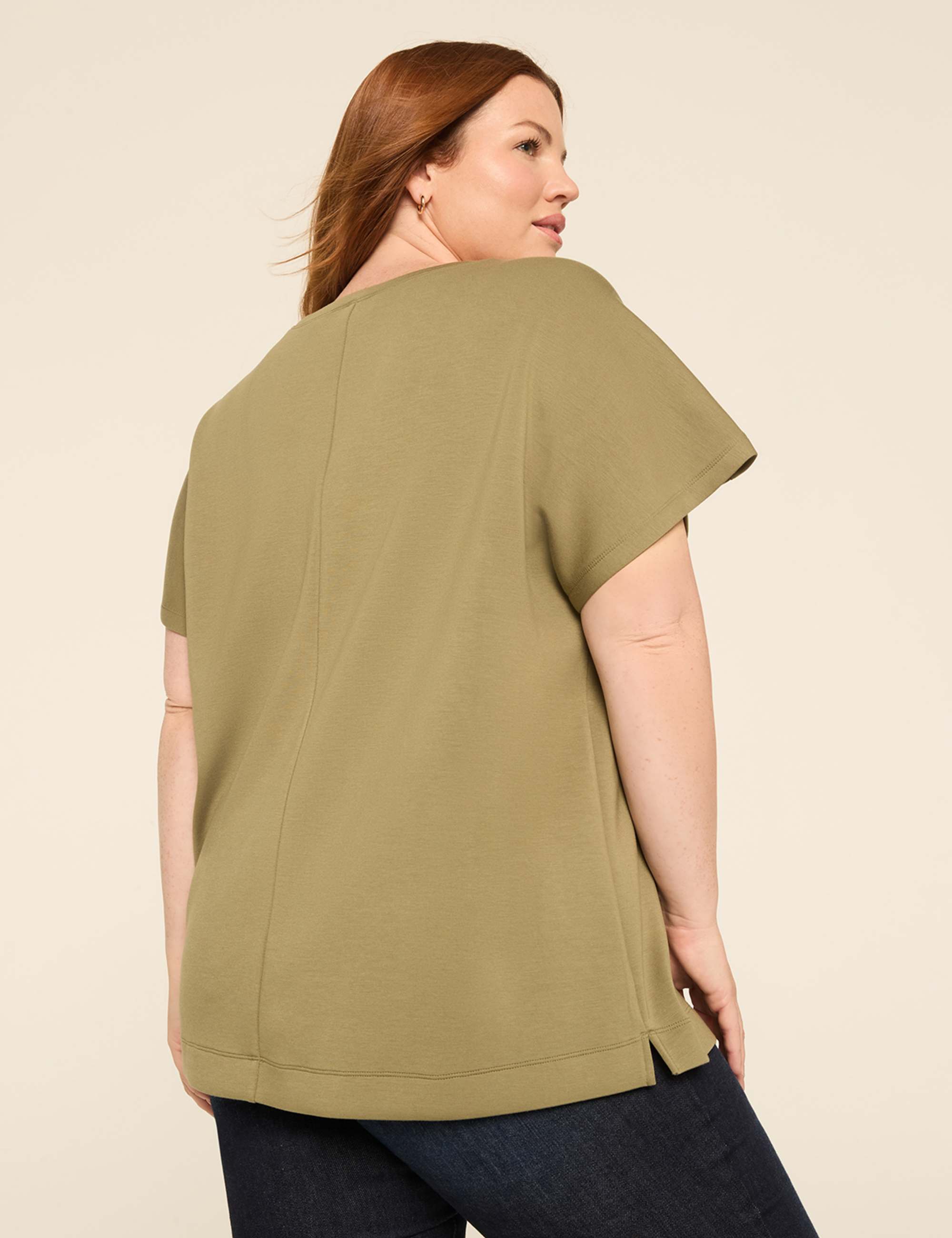 Journey Dolman-Sleeve Shirred-Shoulder Top