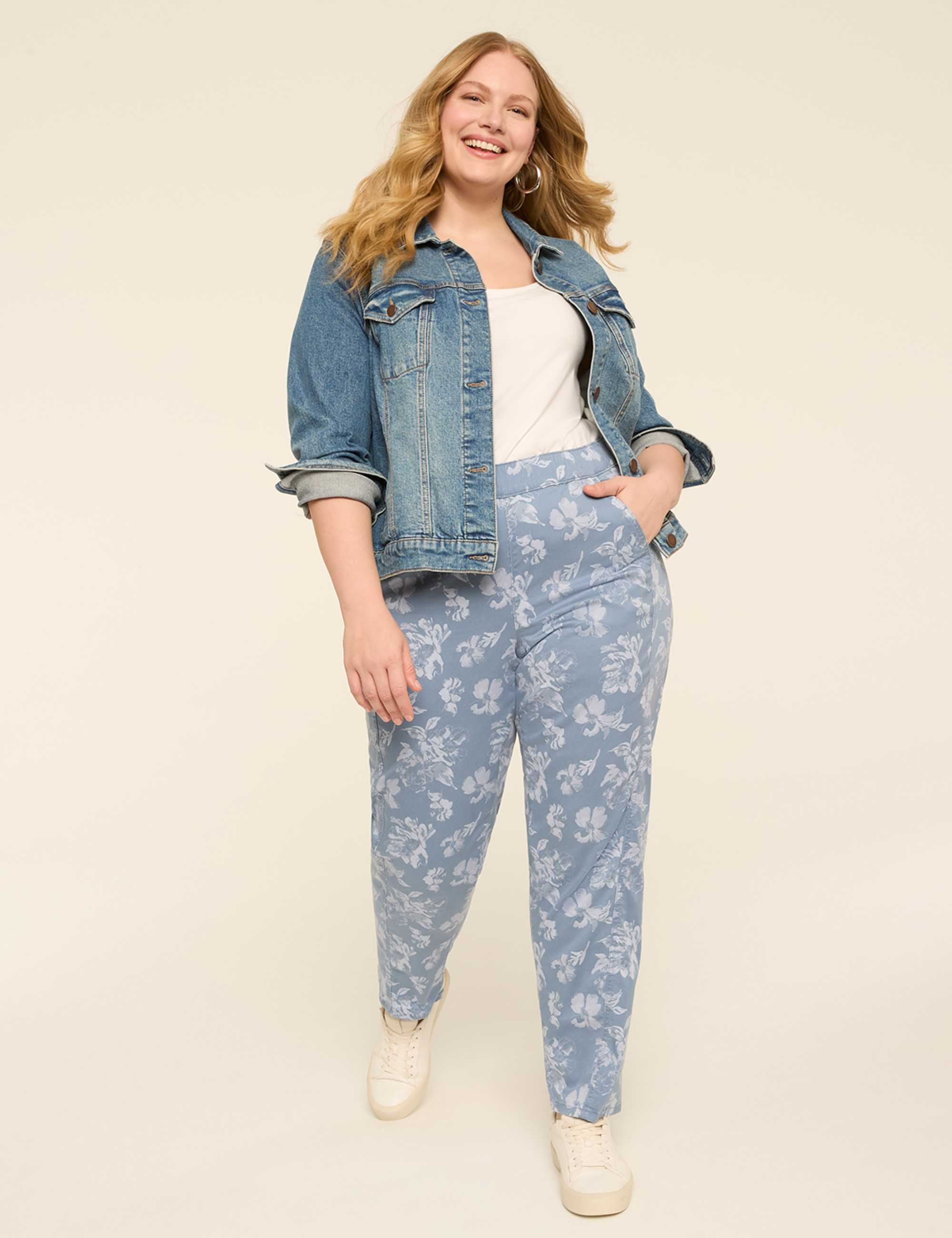 Pull-On Sateen Chino Ankle Pant
