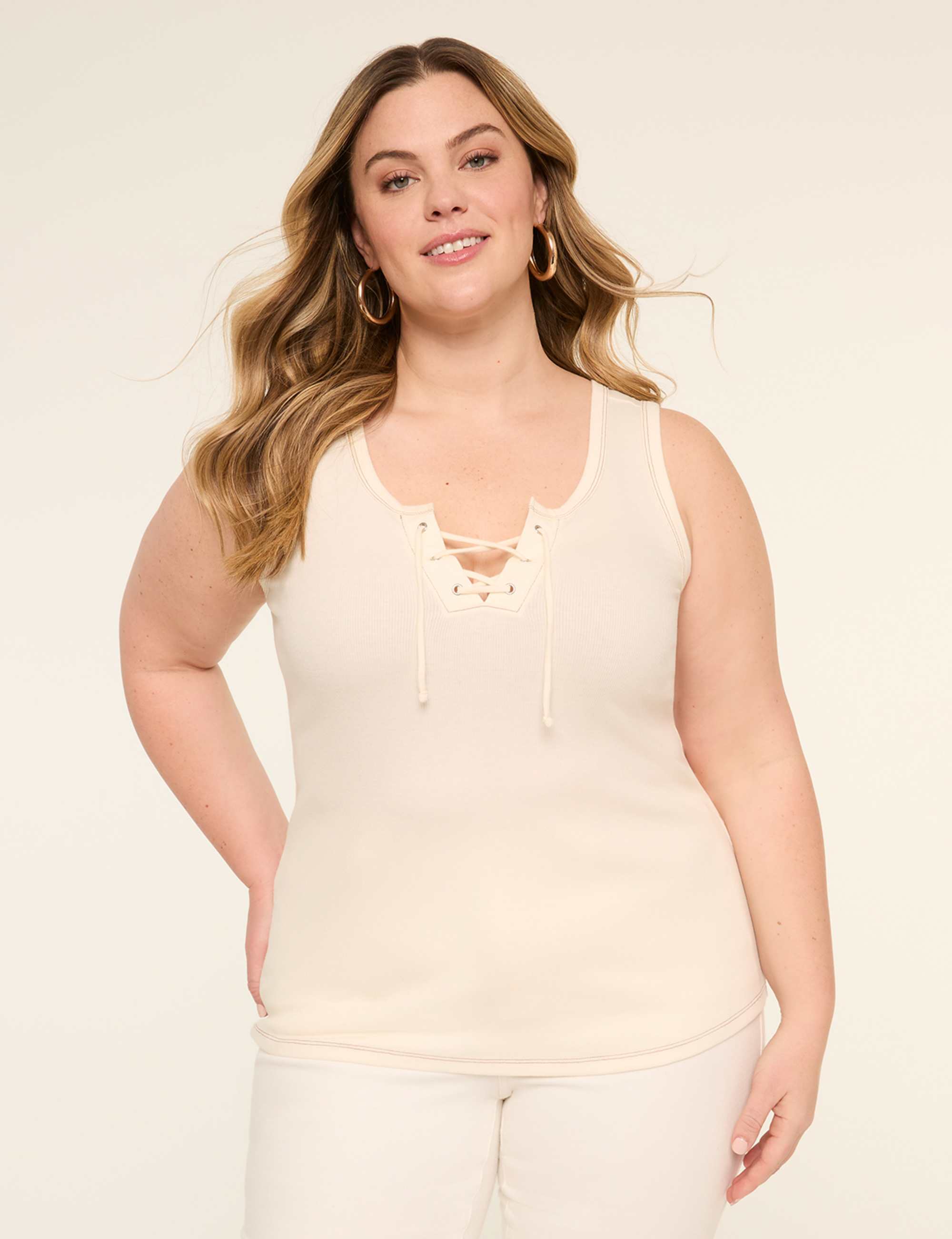 Lace-Up Rib Tank