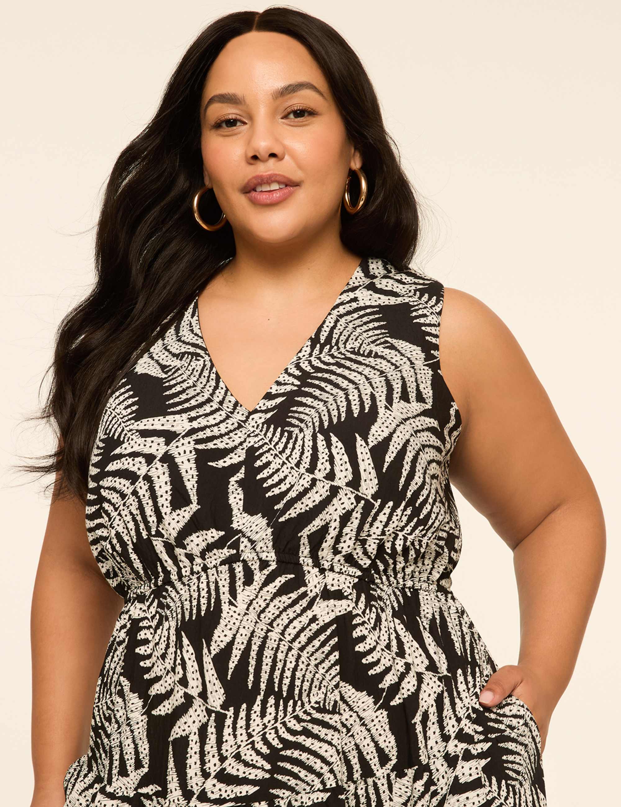 Sleeveless V-Neck Midi Dress