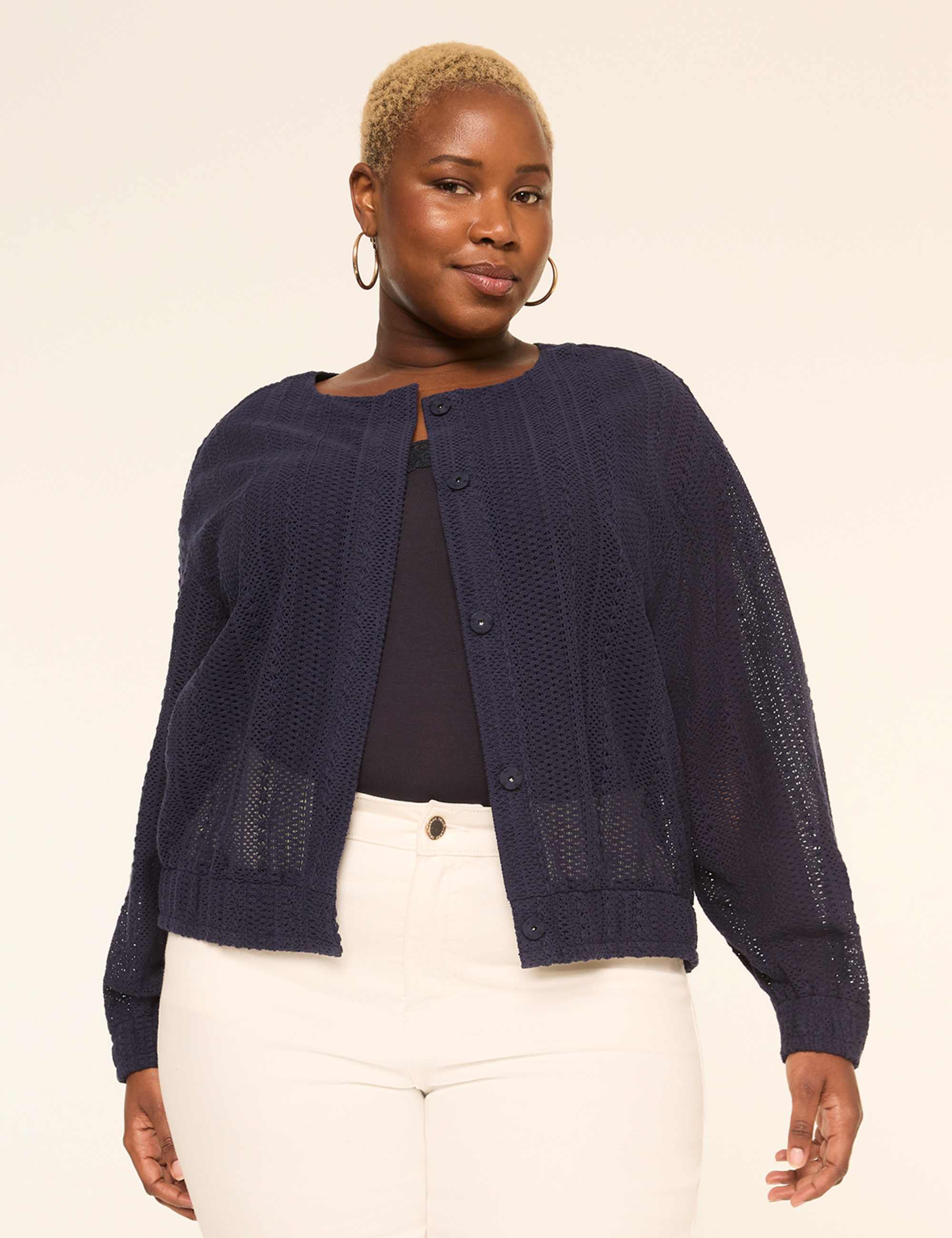 Eyelet Bomber Jacket