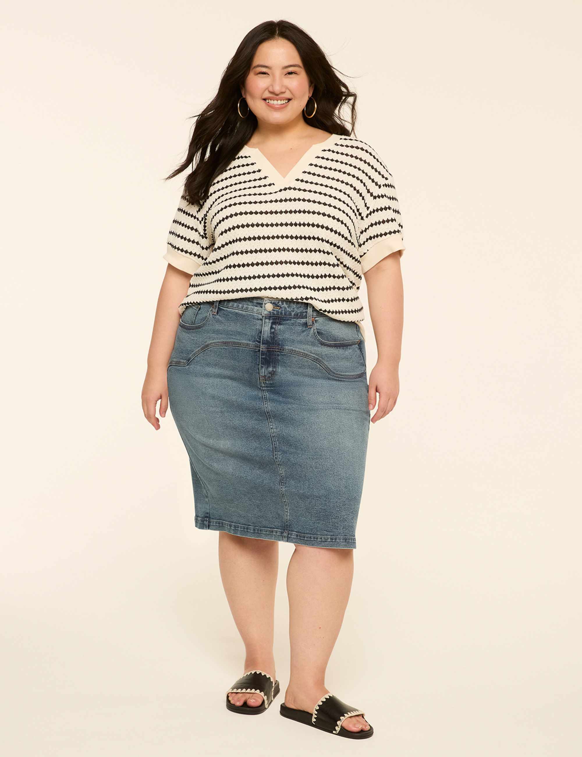 Denim Midi Skirt