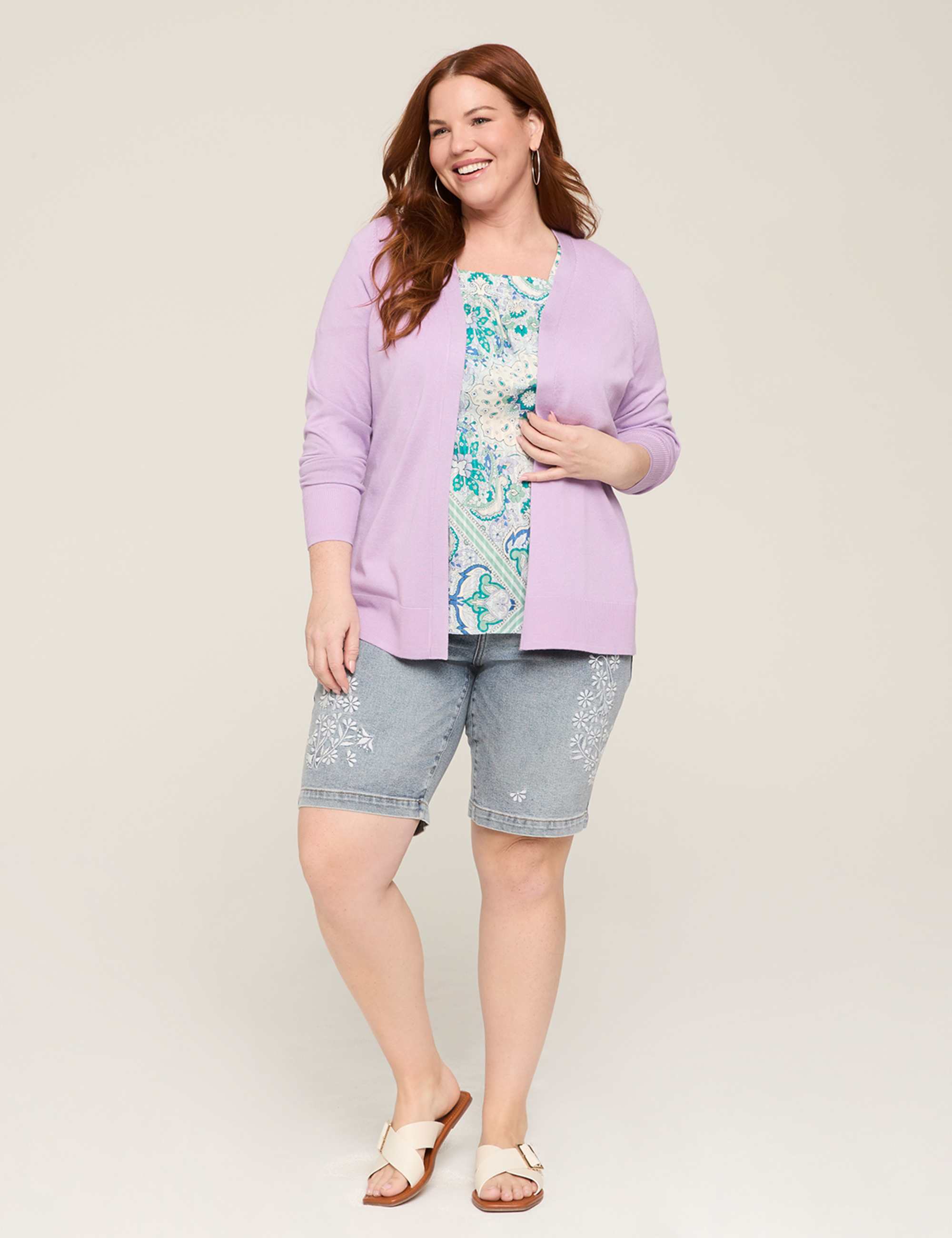 Modern Long-Sleeve Open-Front Cardigan