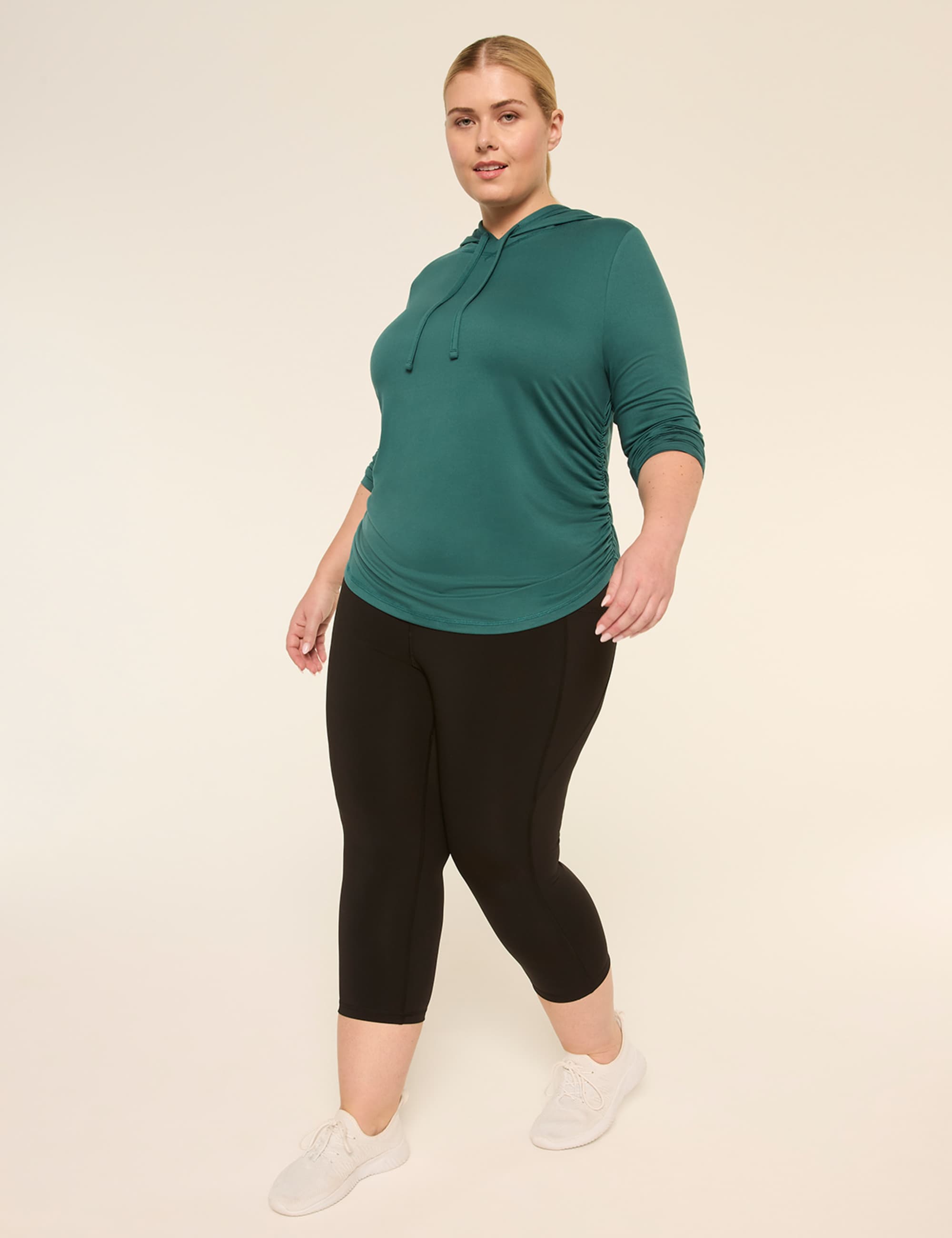 LIVI Soft Long-Sleeve Side-Ruched Hoodie
