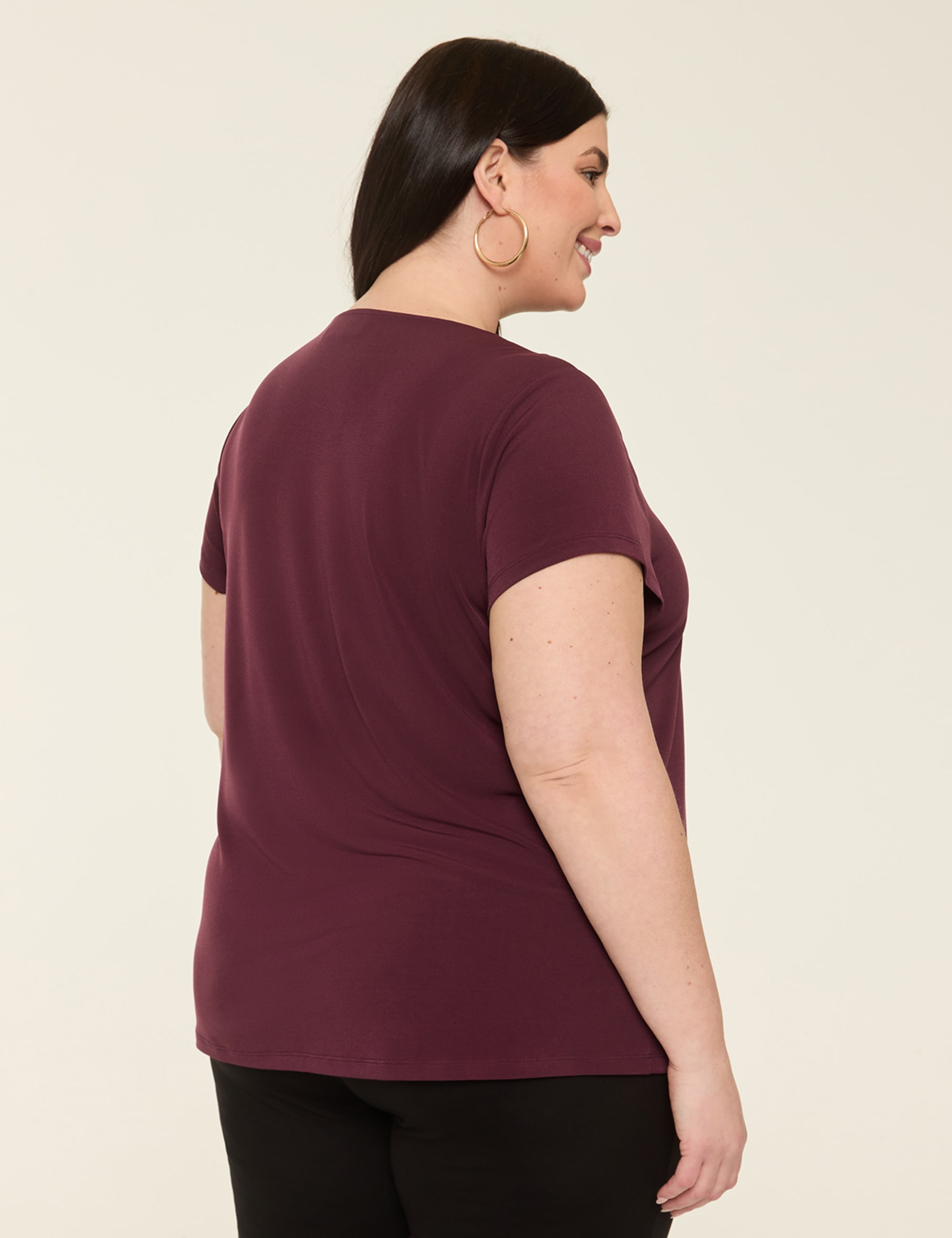 Cap-Sleeve Pleat-Front Top