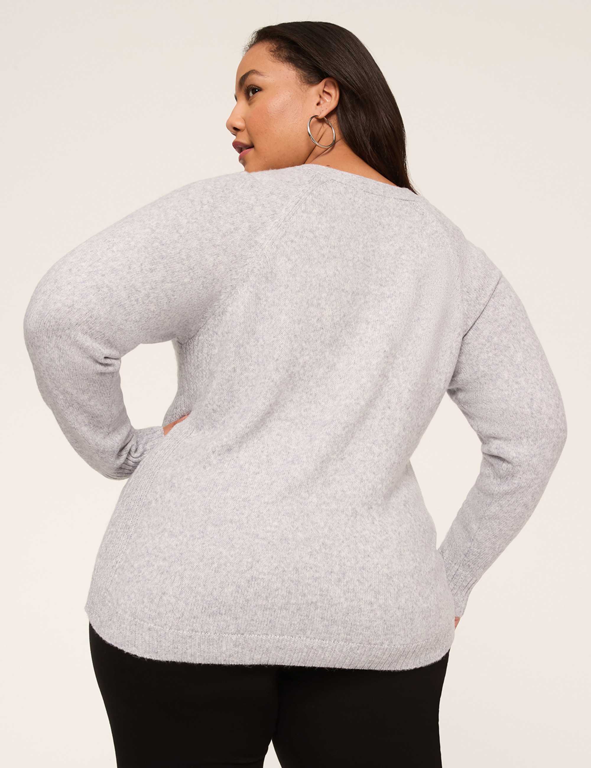 Layered Lace V-Neck Pullover Sweater