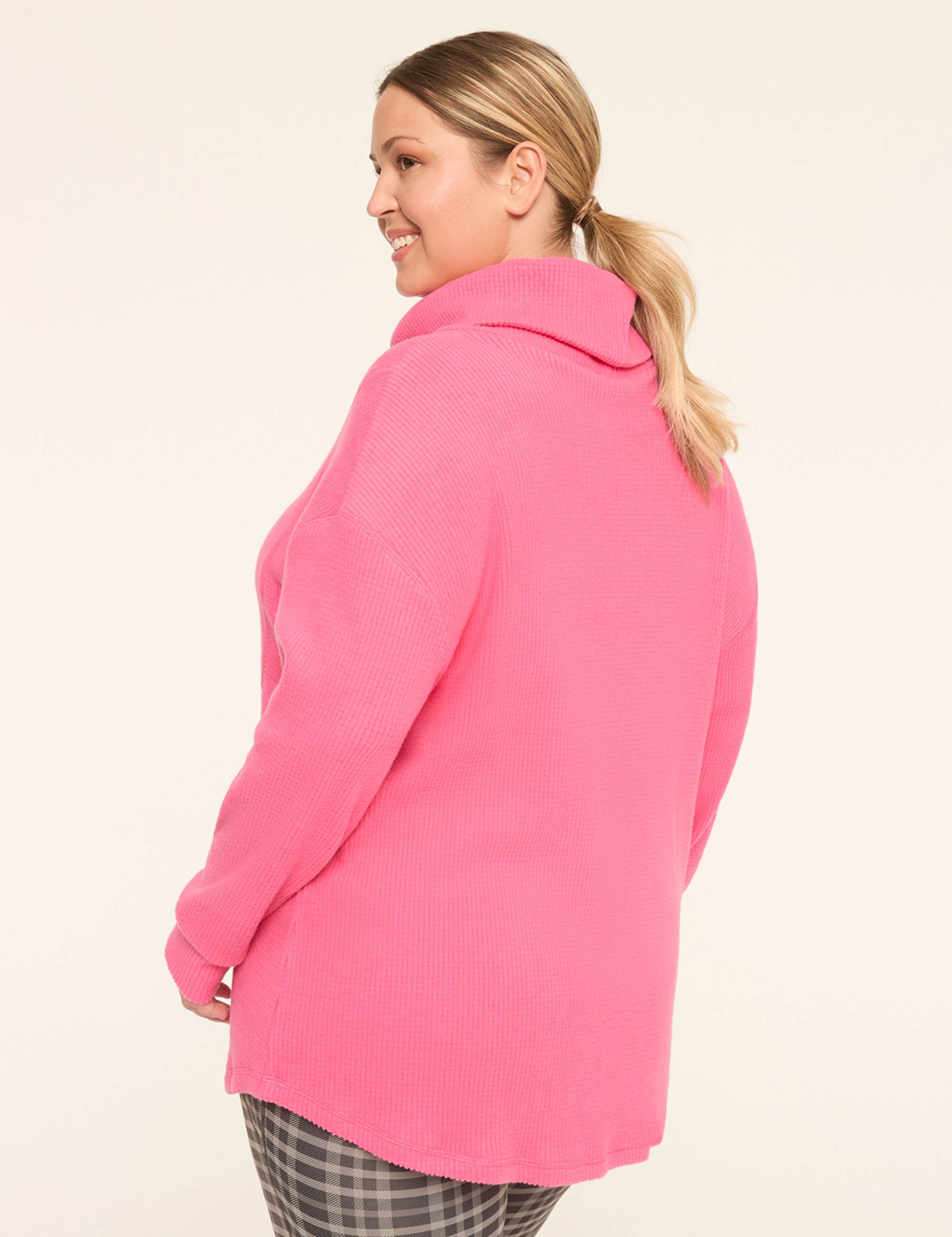 LIVI Waffle Textured Pullover Top