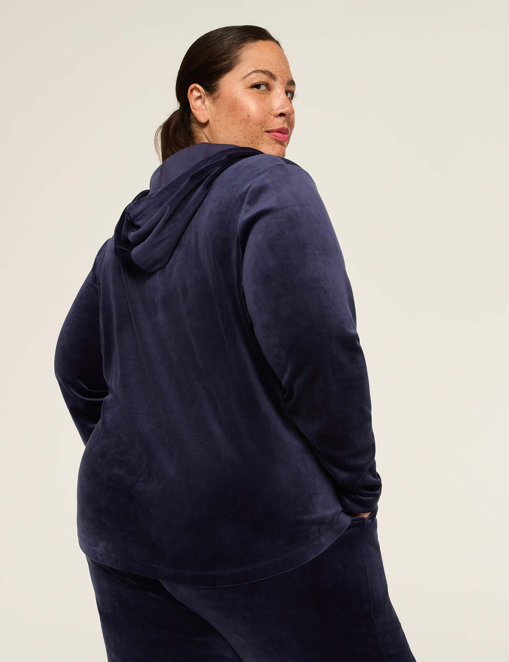 LIVI V-Neck Velour Hoodie