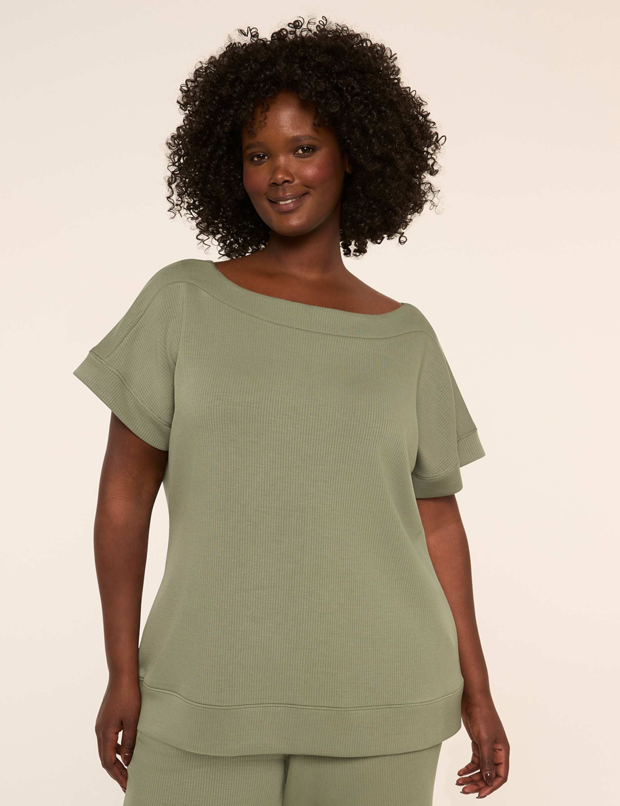 LIVI Ribbed Journey Boatneck Top