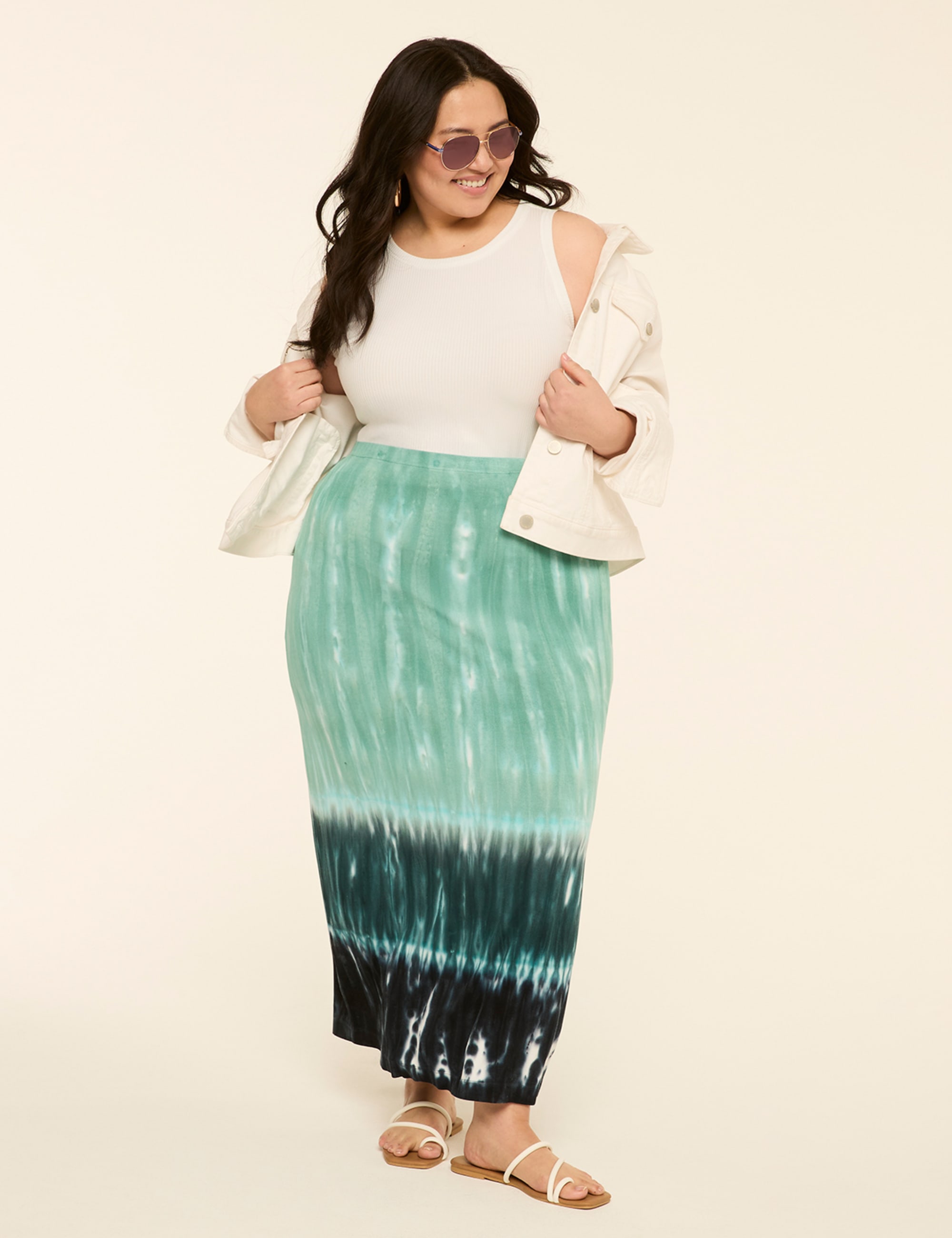 Pull-On Tie-Dye Maxi Skirt