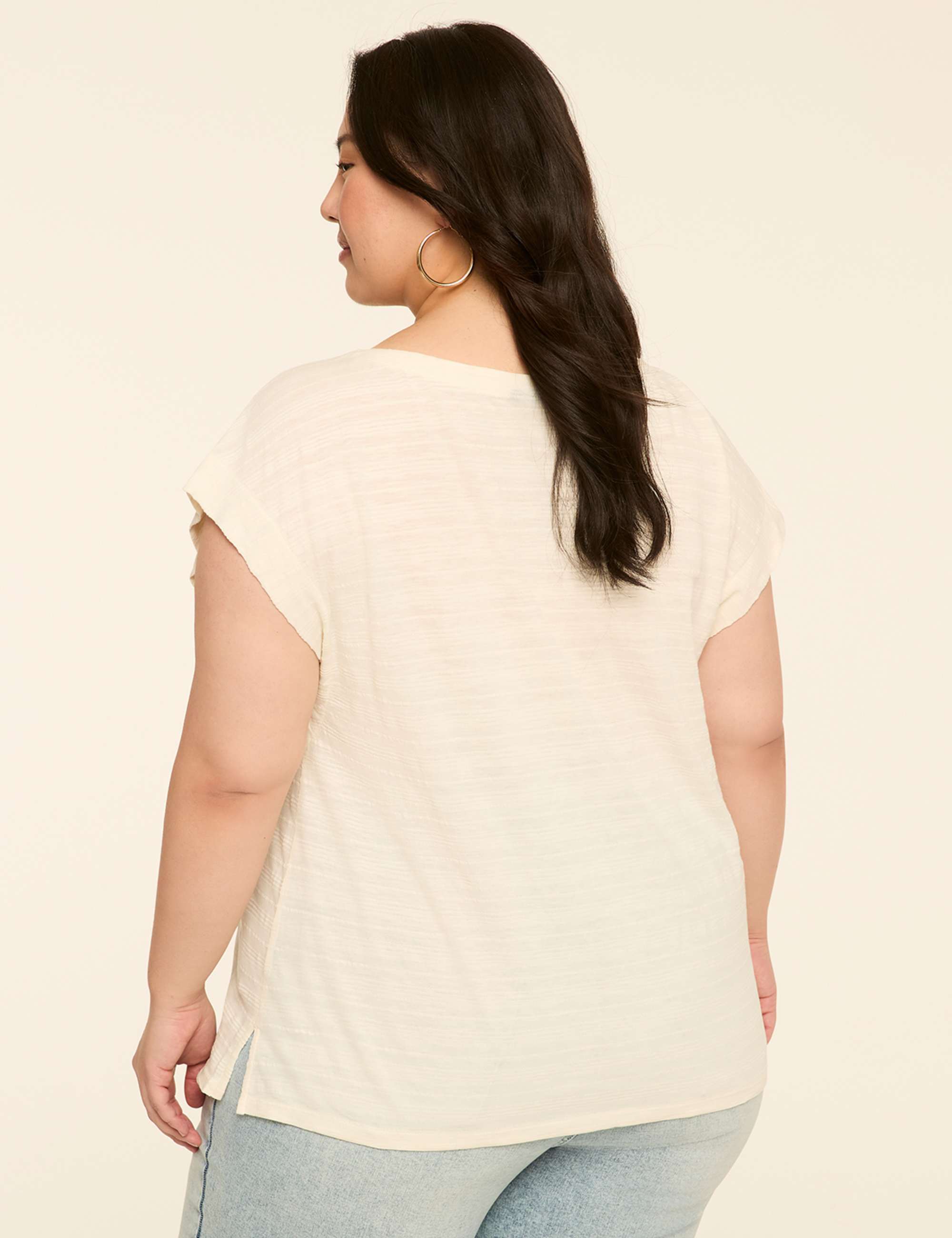 Textured Boatneck Tee