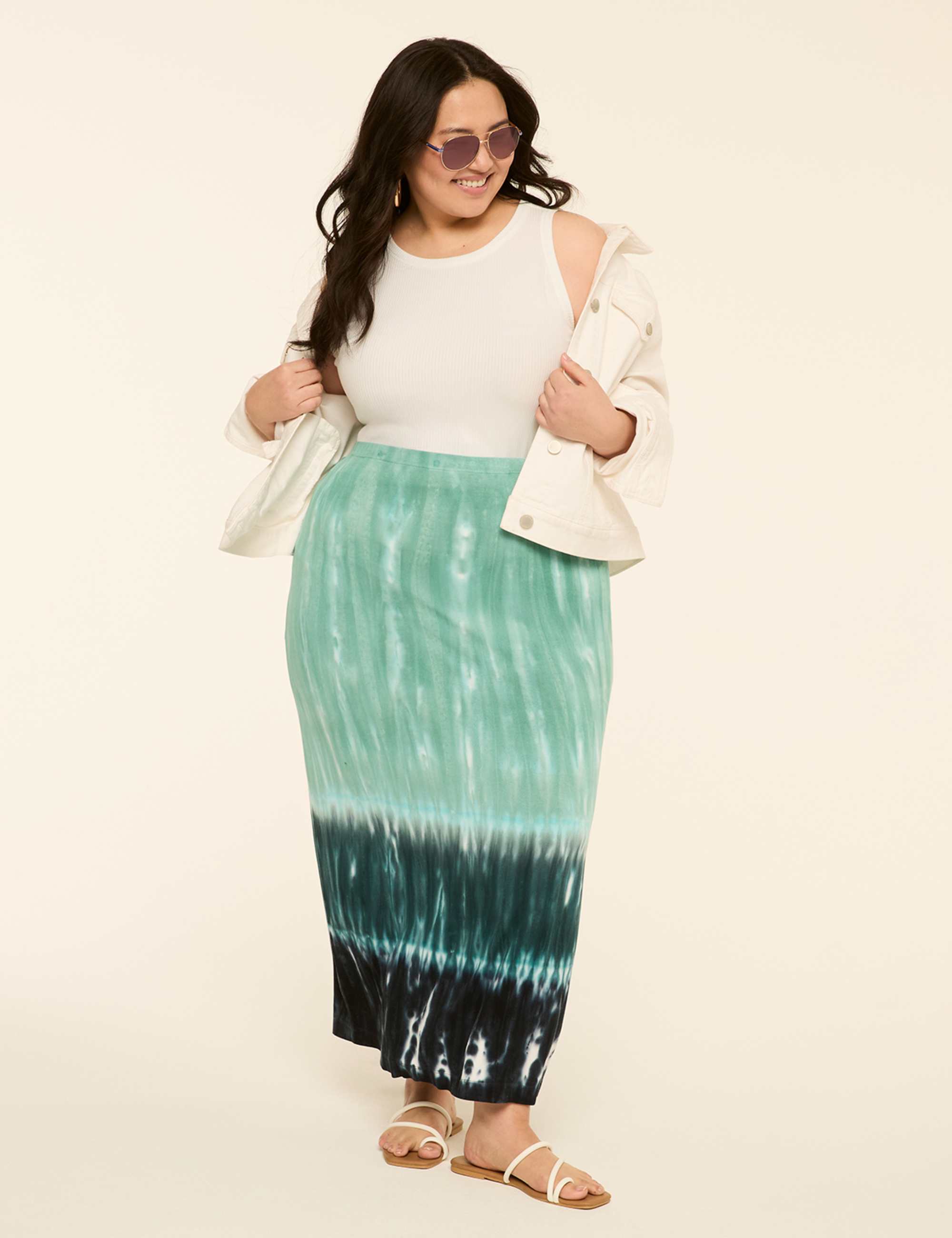Pull-On Tie-Dye Maxi Skirt