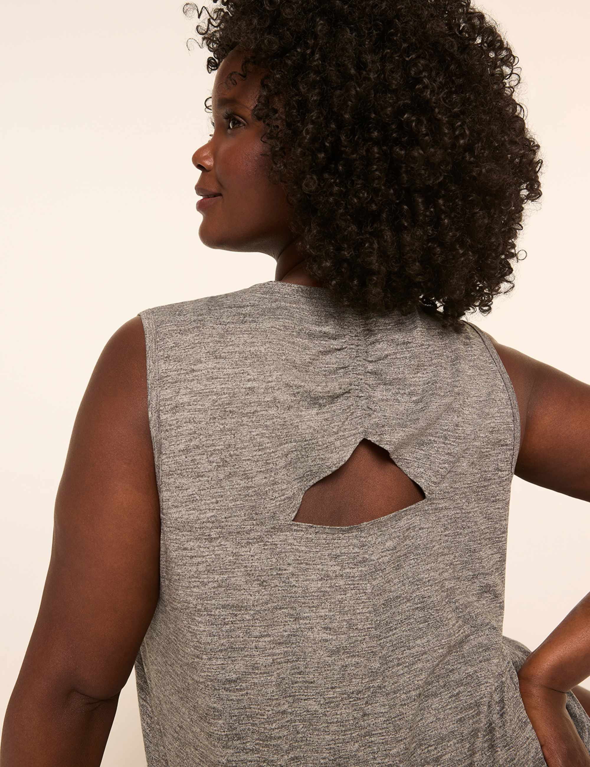 LIVI Soft Marled Ruched-Back Tank