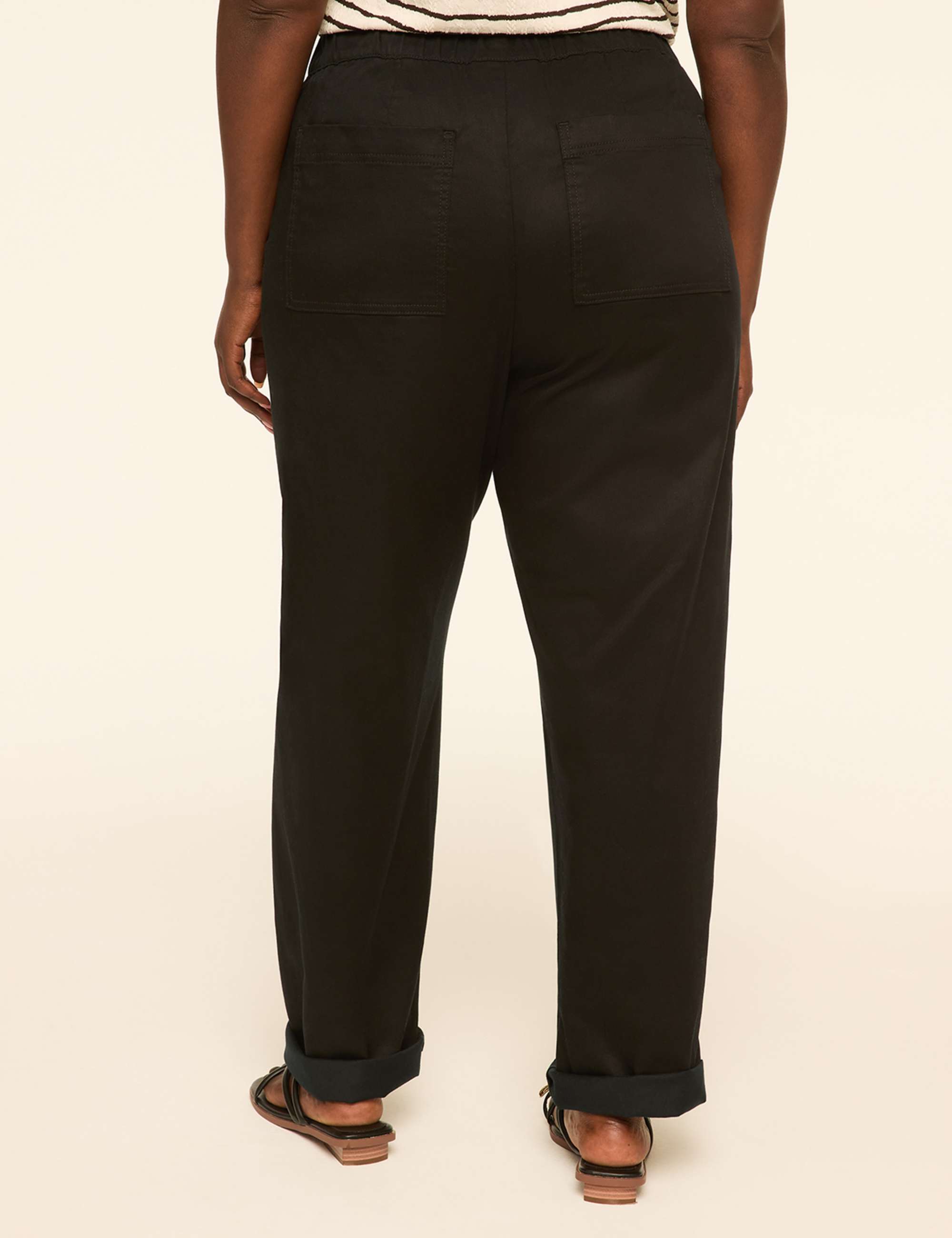 Pull-On Sateen Chino Ankle Pant