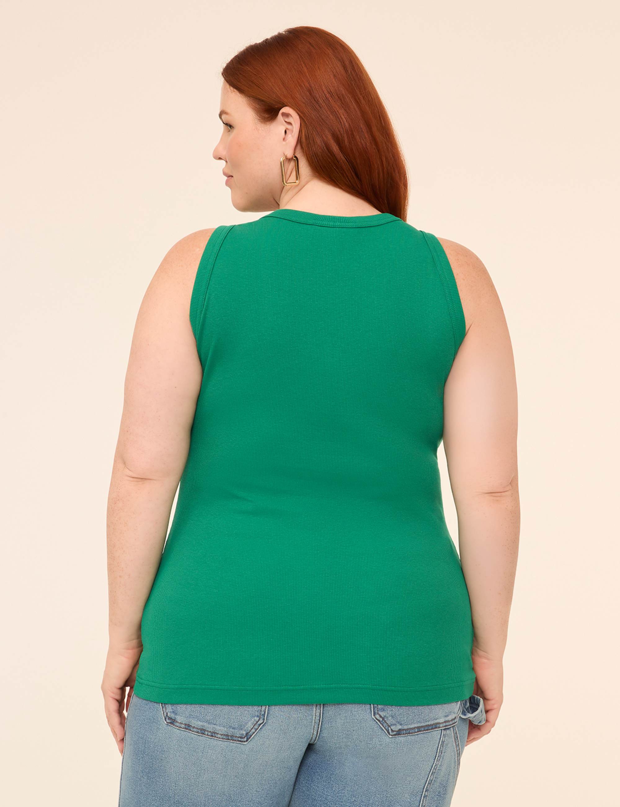Deep V-Neck Rib Layering Tank