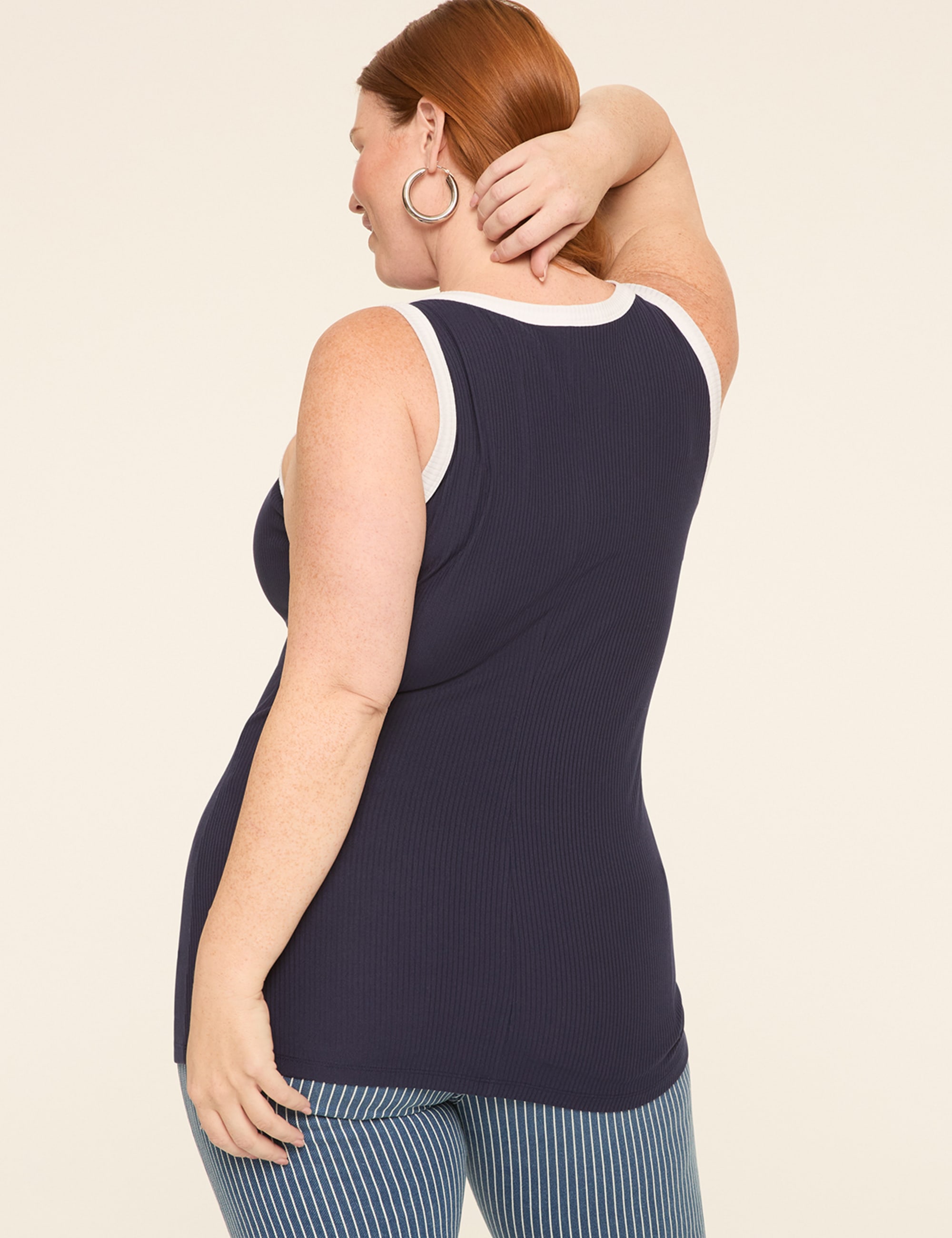 High-Neck Rib Tank