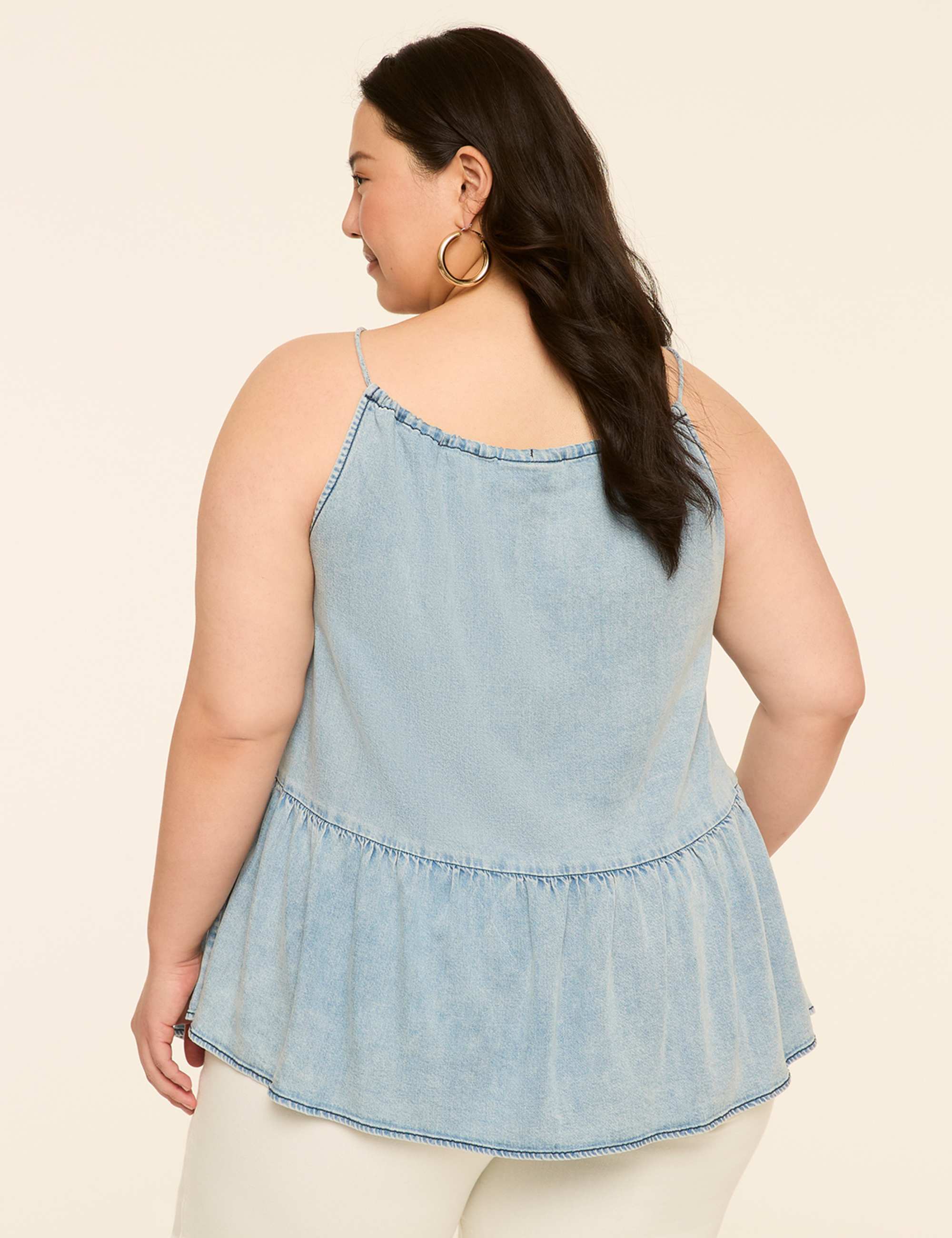 Denim Peplum Tank