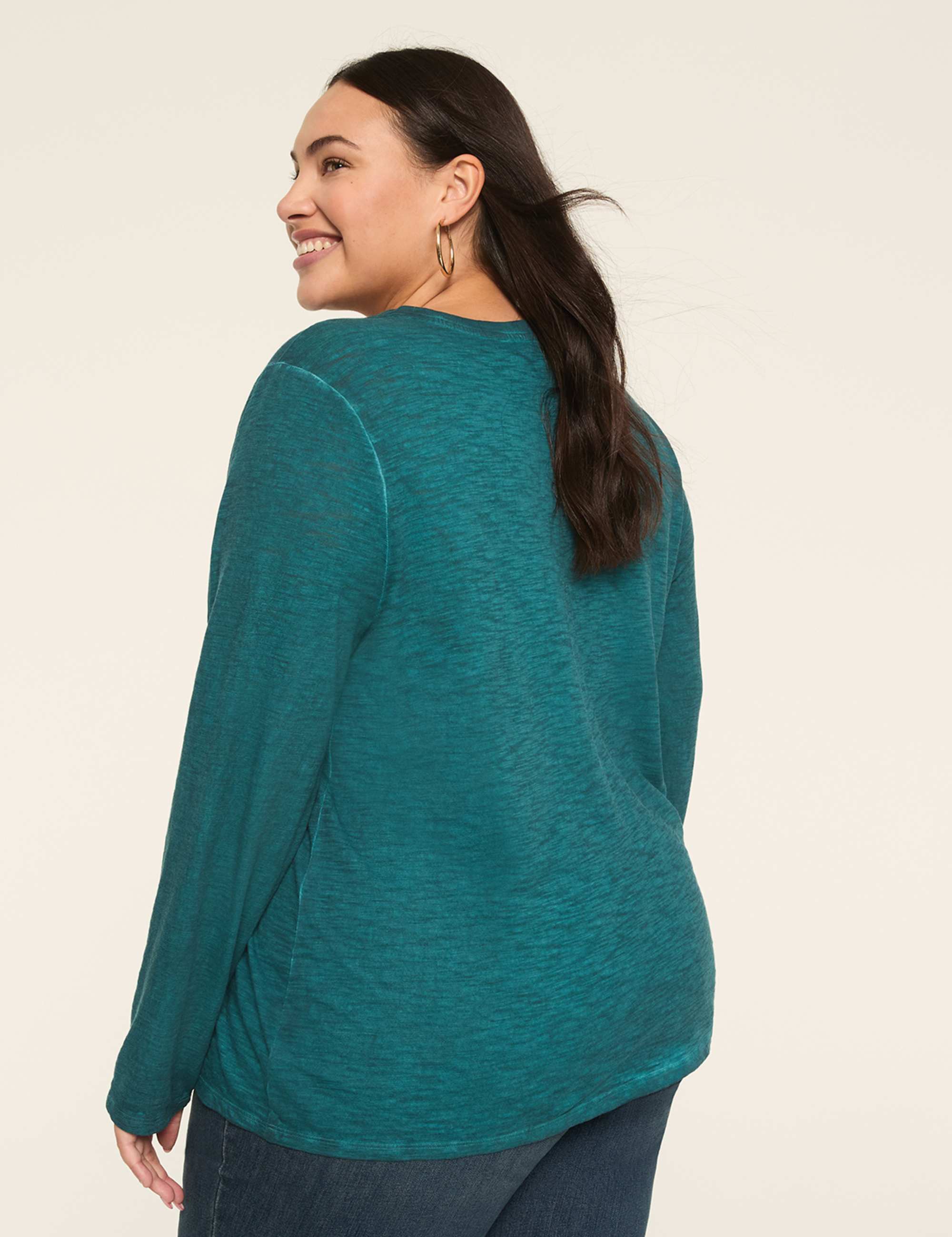 Long-Sleeve Crew-Neck Layering Tee