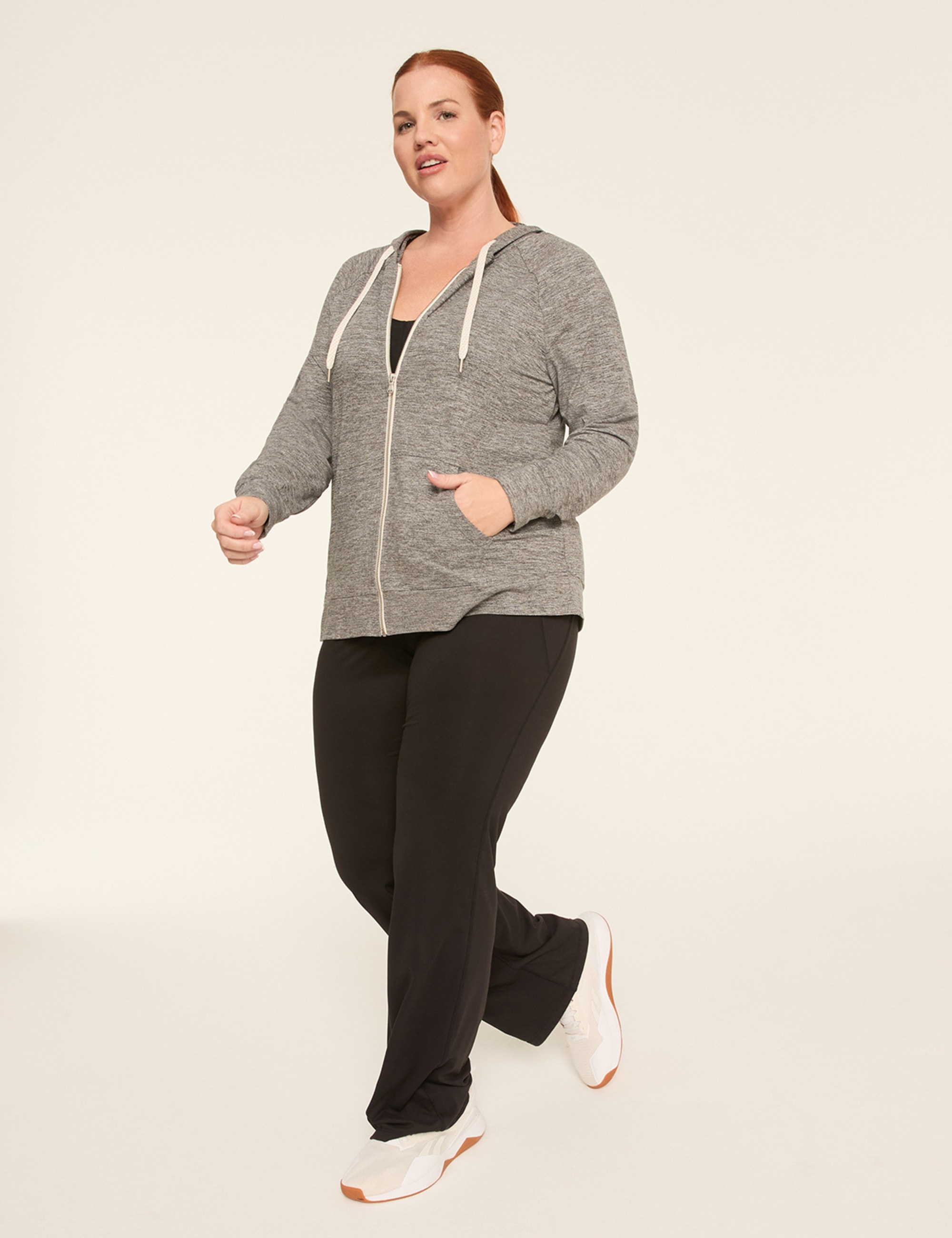 LIVI Soft Marl Zip-Front Hoodie
