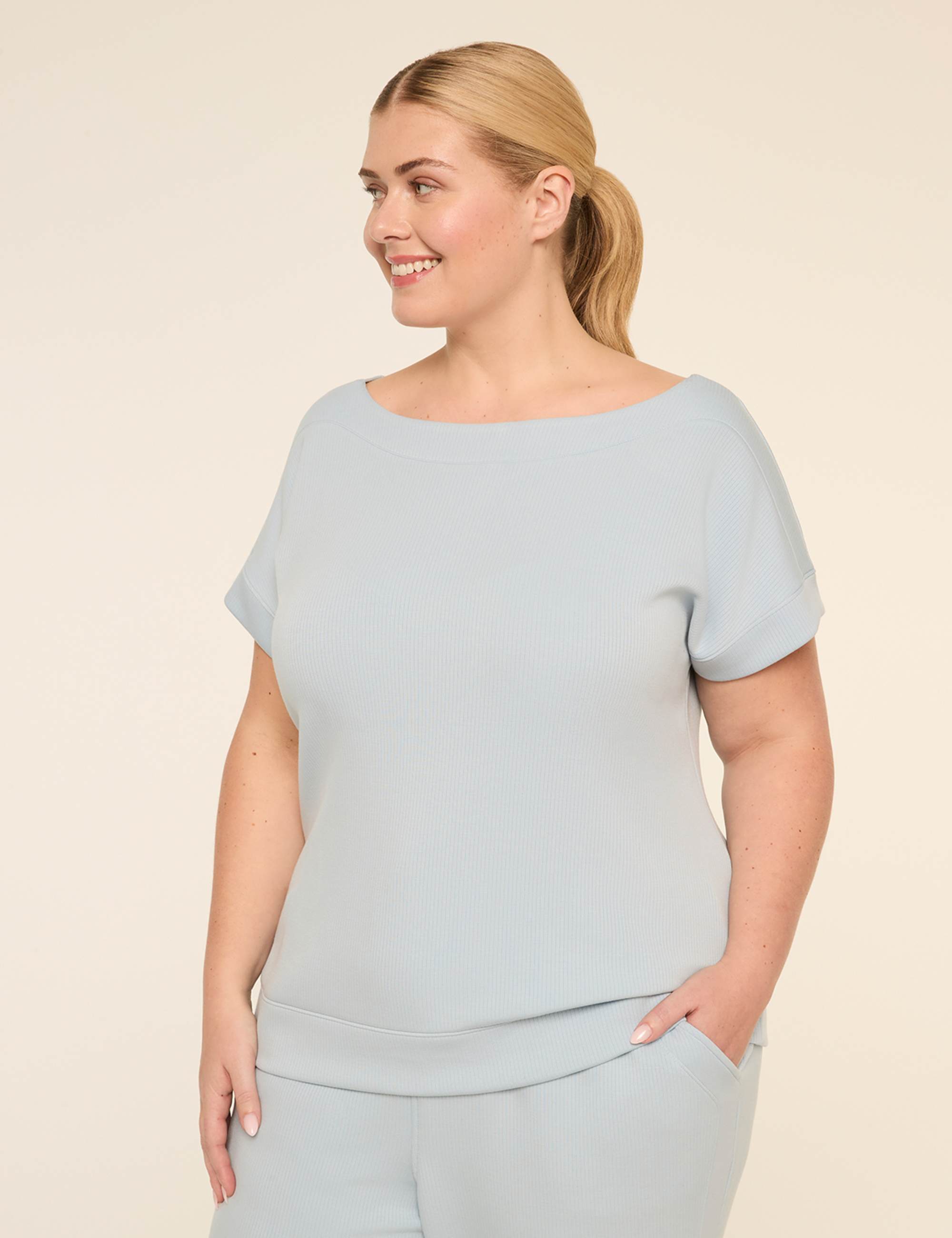 LIVI Ribbed Journey Boatneck Top