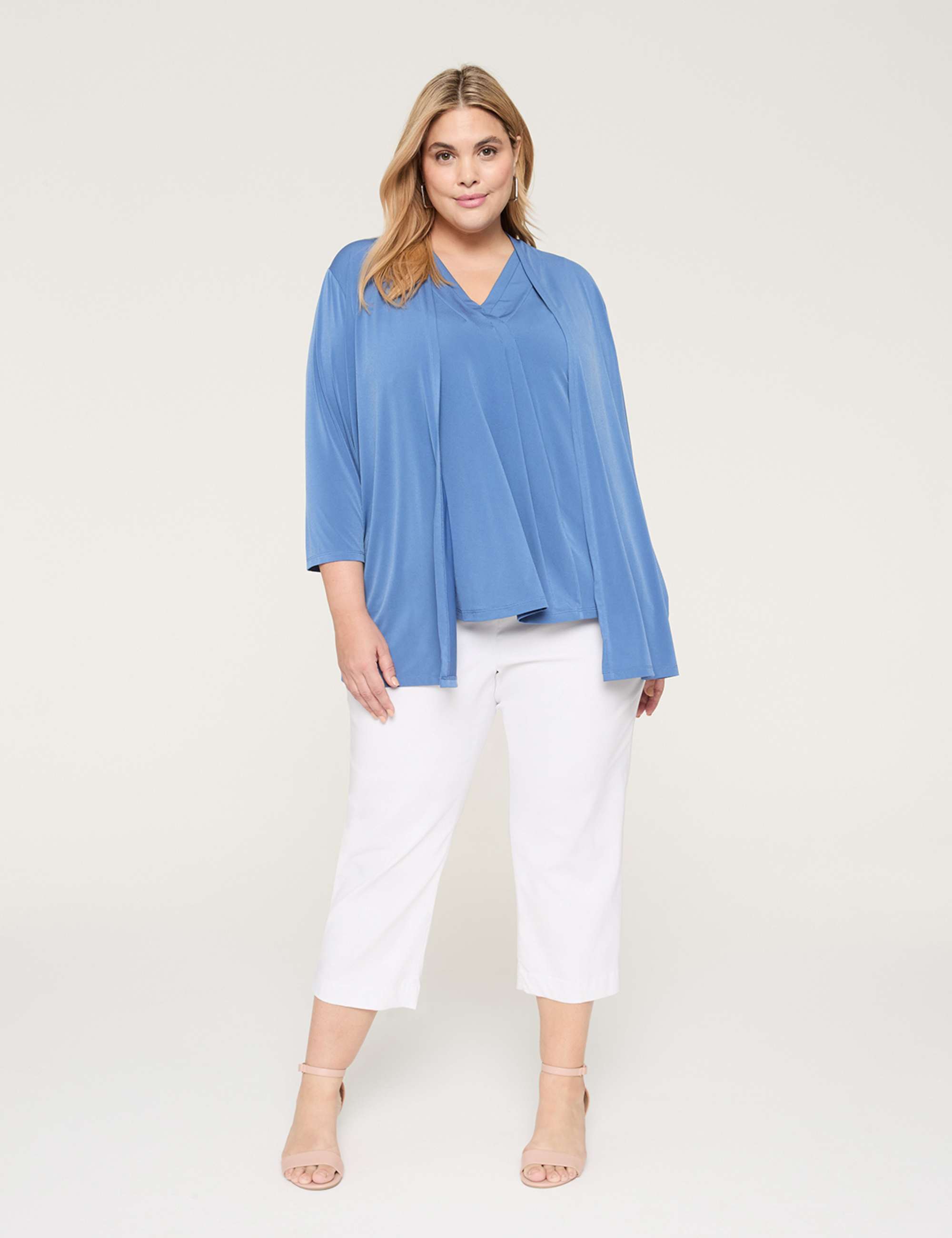 Swing Sleeveless Pleat-Front Top