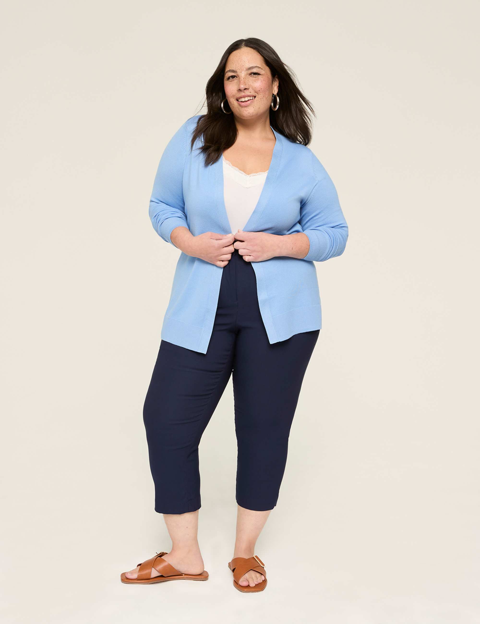 Modern Long-Sleeve Open-Front Cardigan