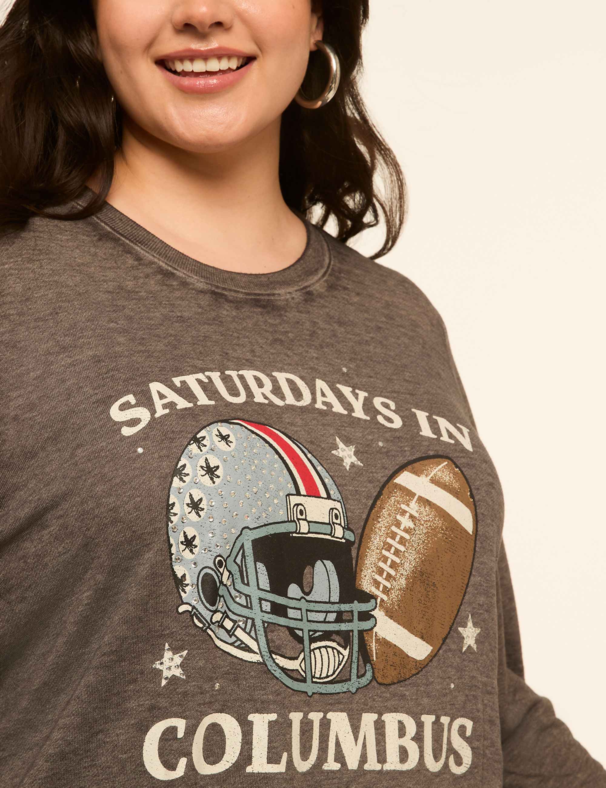 Rhinestone Saturdays In Columbus Graphic Sweatshirt