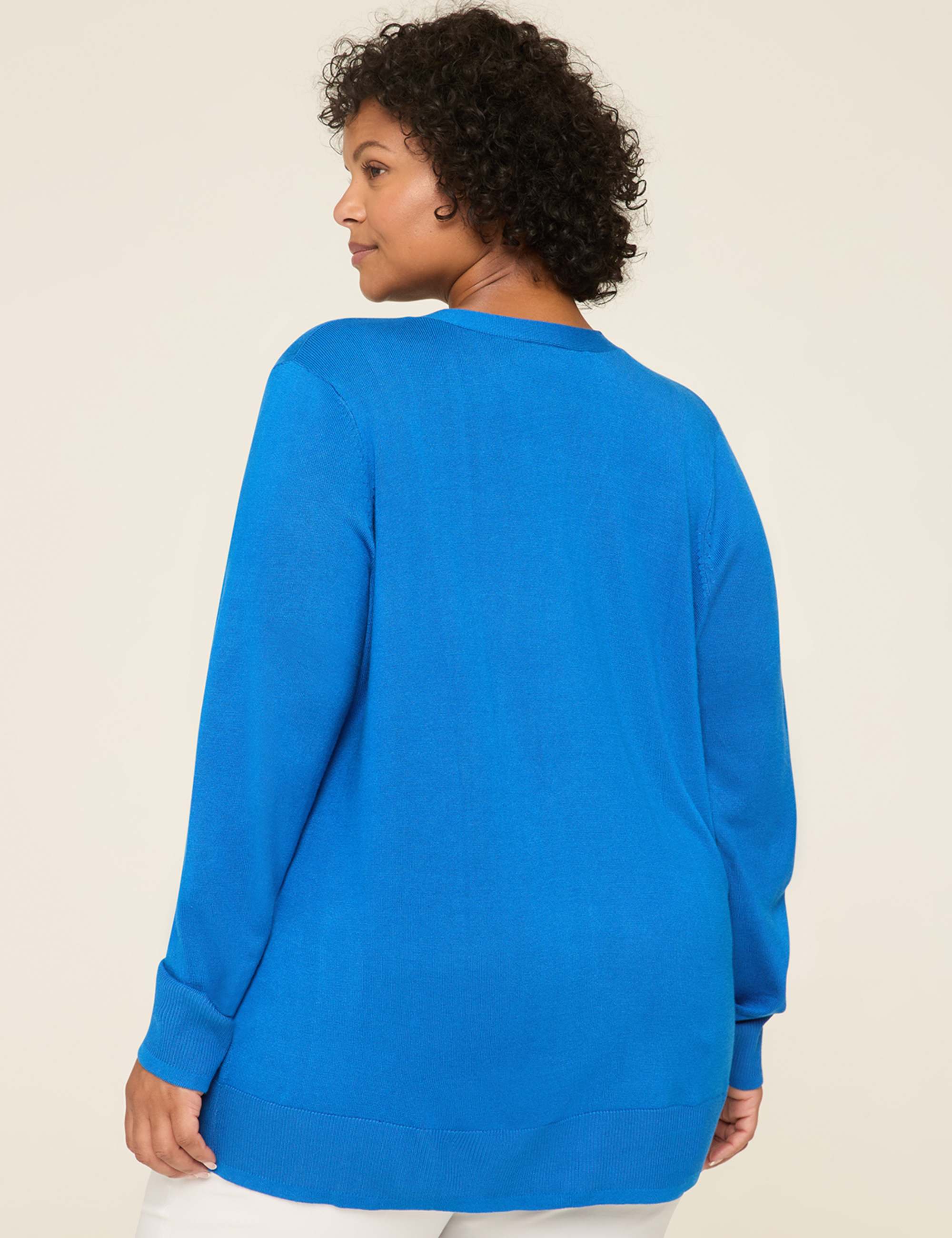 Modern Long-Sleeve Open-Front Cardigan