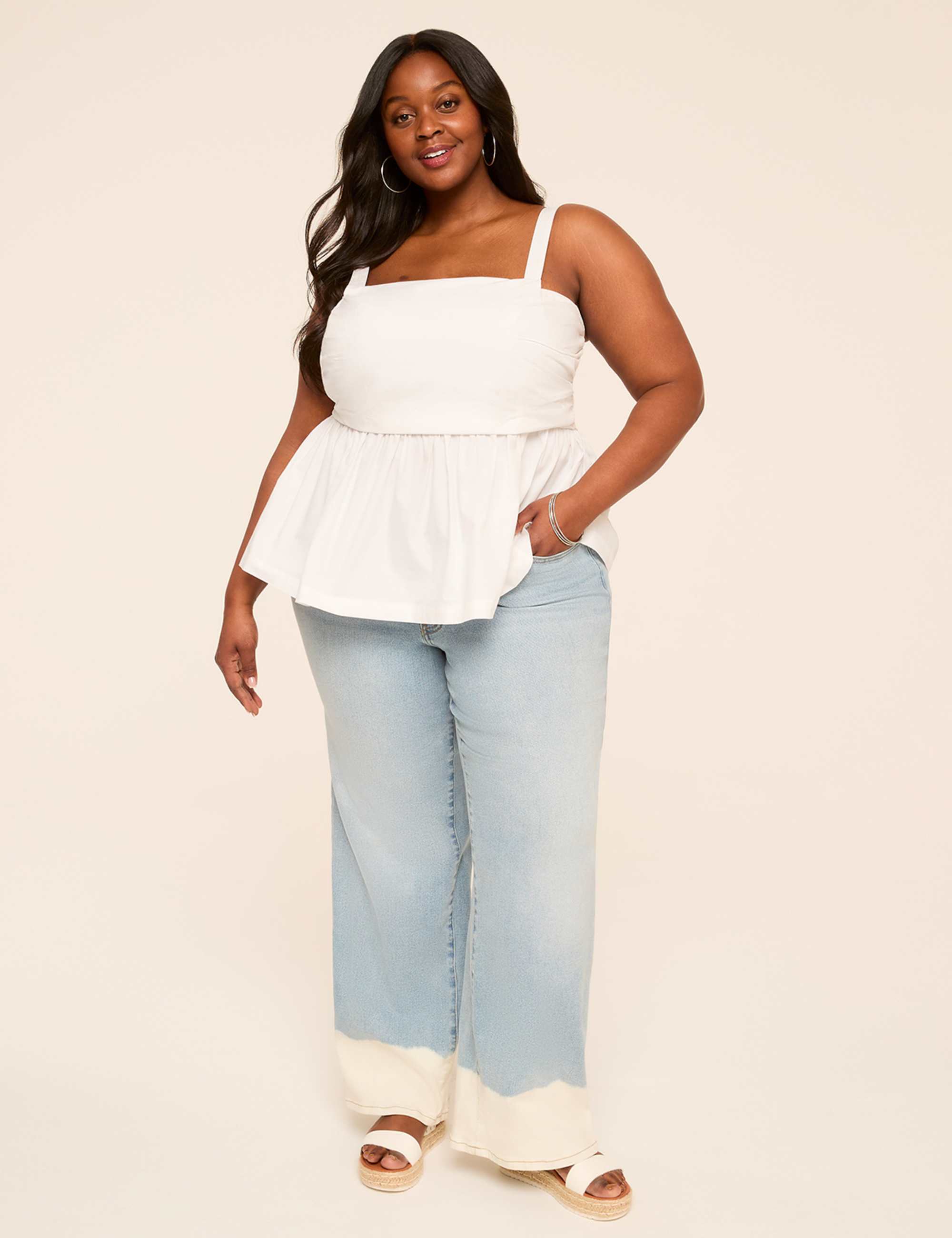 Dip-Dye Wide Leg Jean