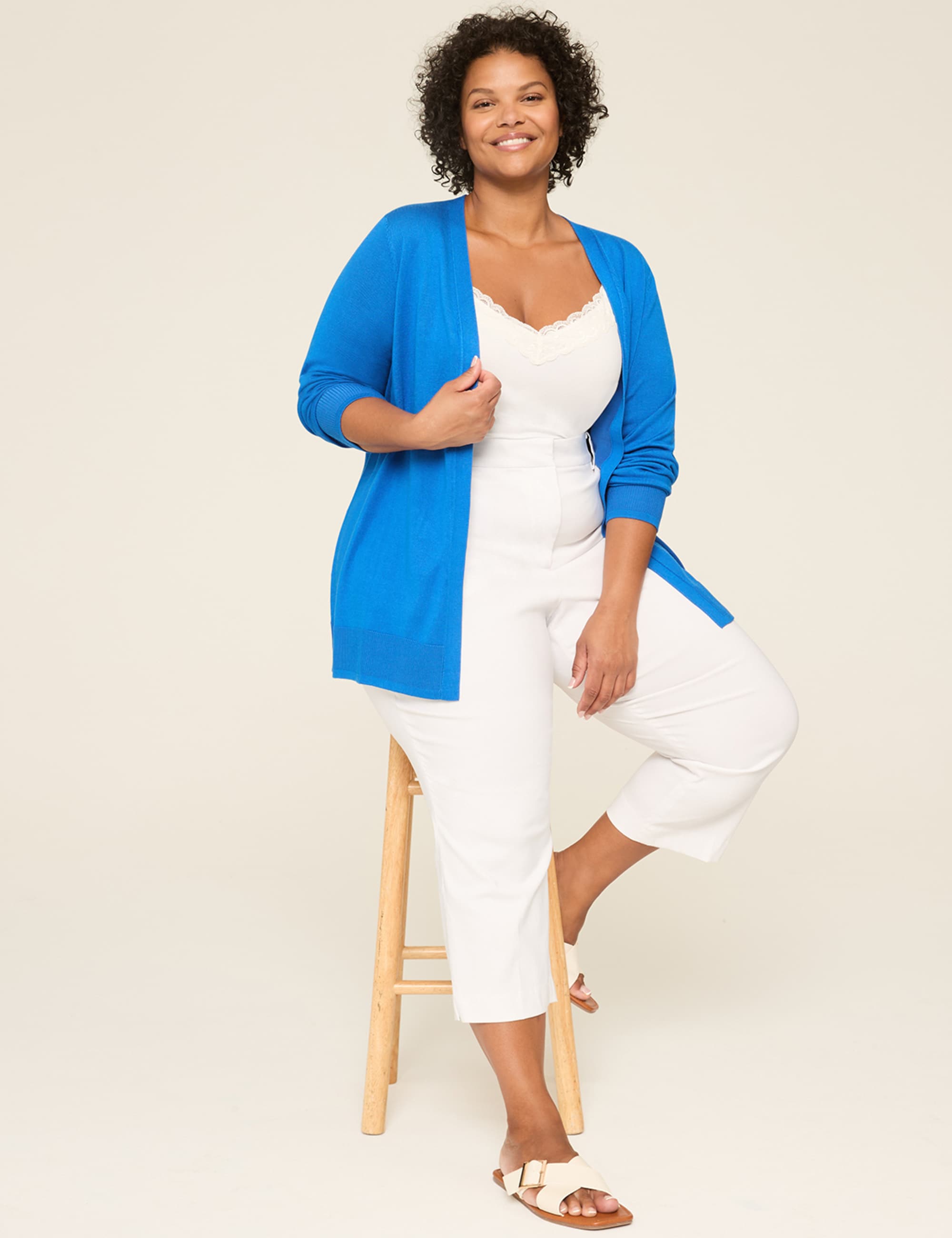 Modern Long-Sleeve Open-Front Cardigan