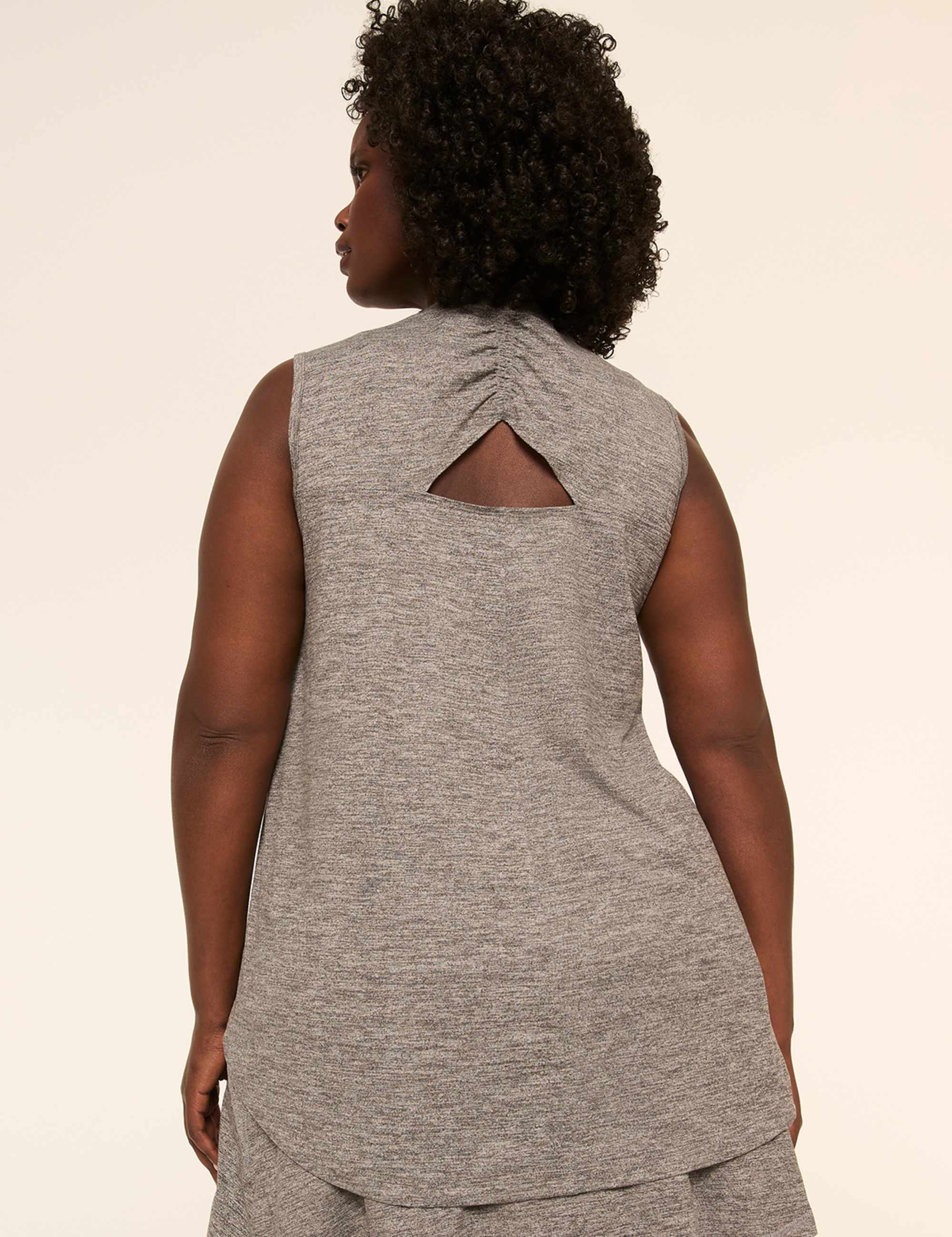 LIVI Soft Marled Ruched-Back Tank