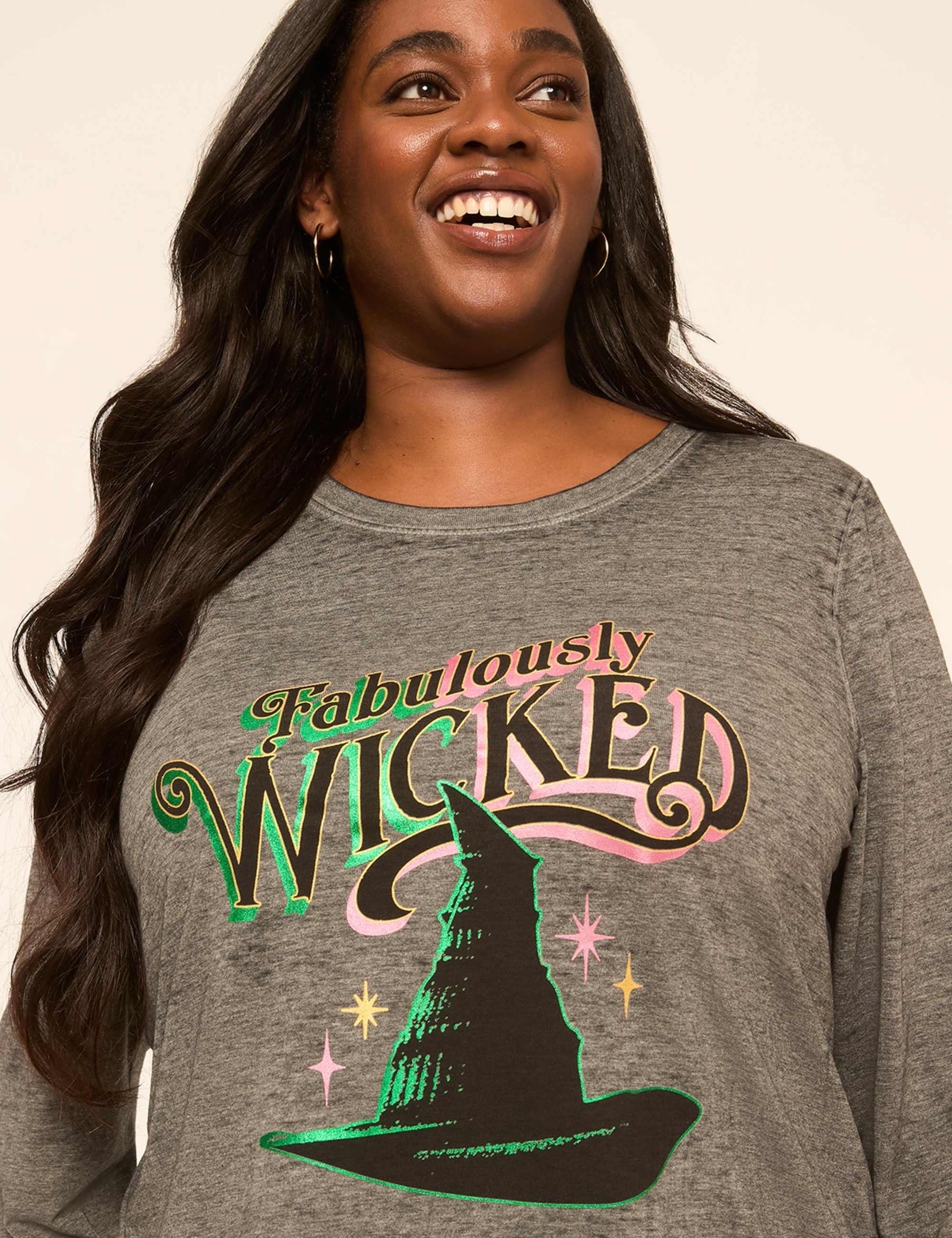 Foiled Fabulously Wicked Long-Sleeve Graphic Tee