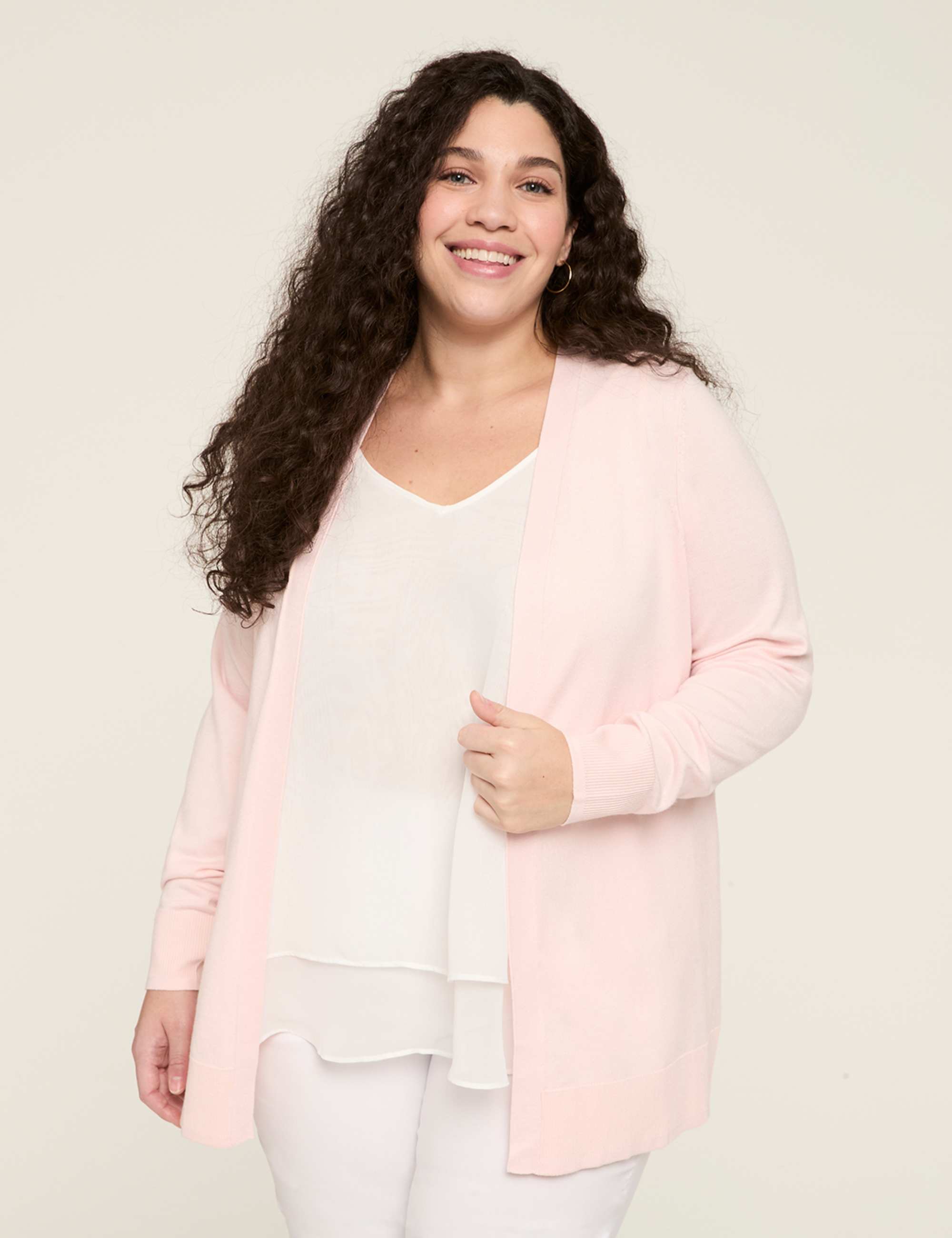 Modern Long-Sleeve Open-Front Cardigan