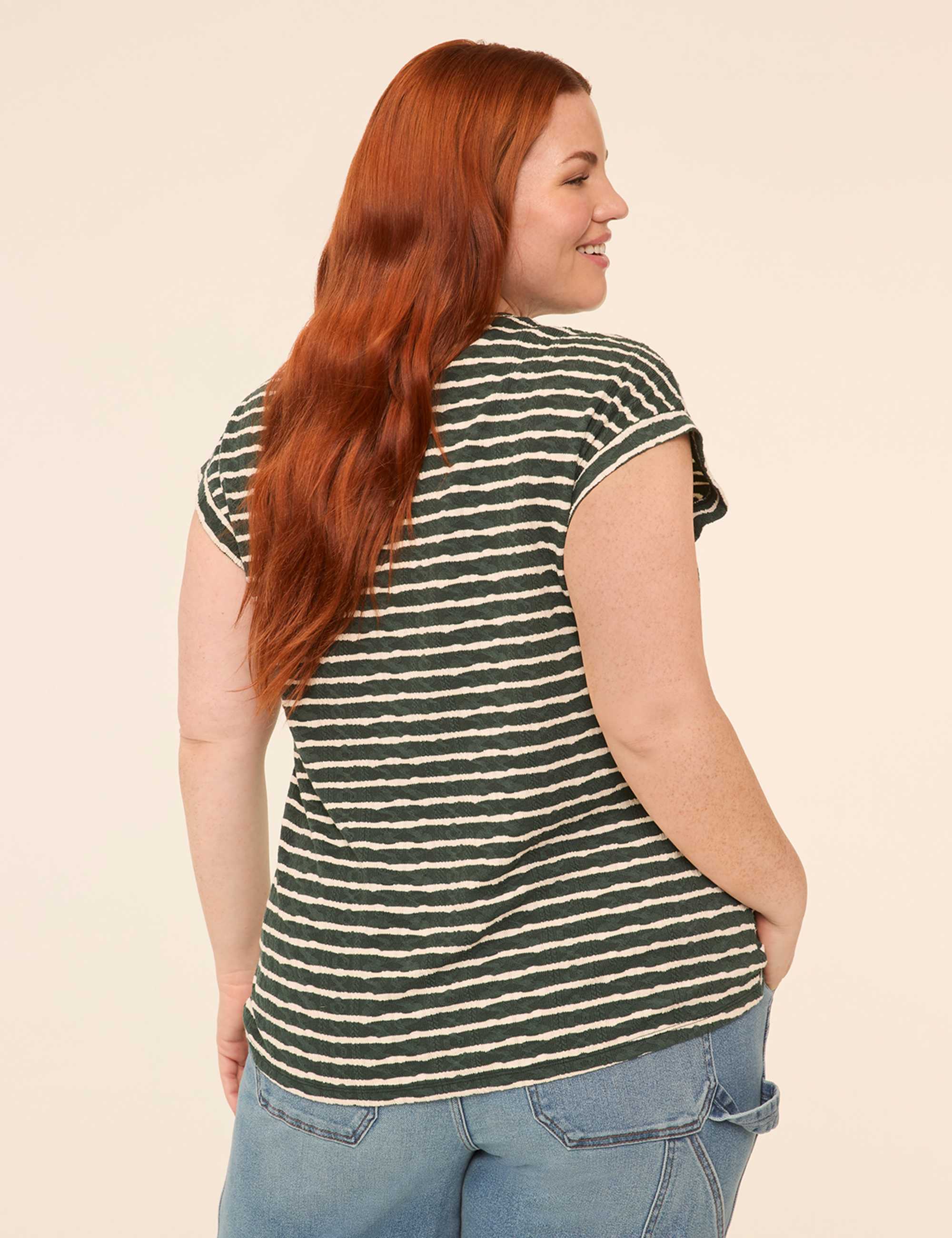 Dolman-Sleeve Textured Knit Top