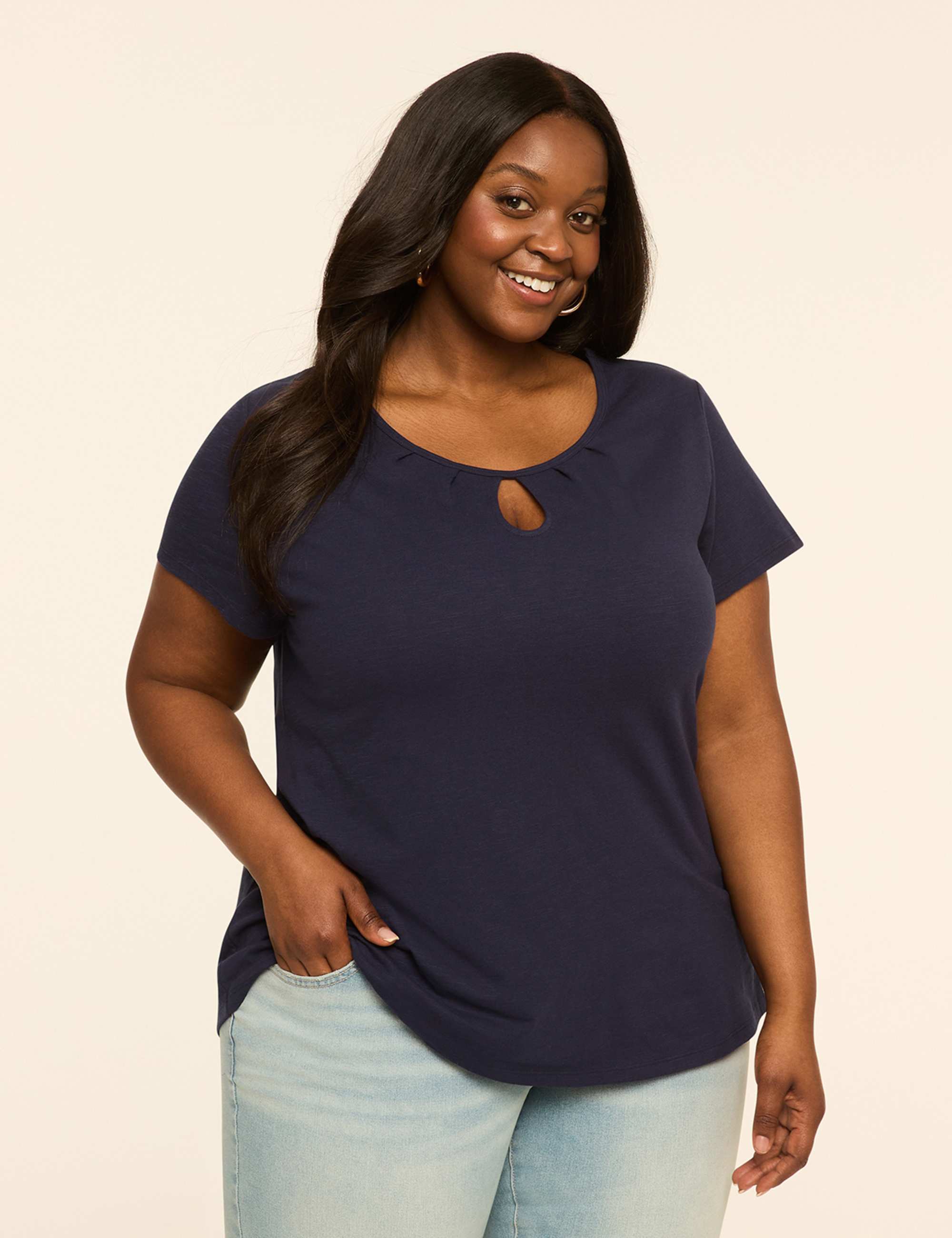 Scoop-Neck Keyhole Top