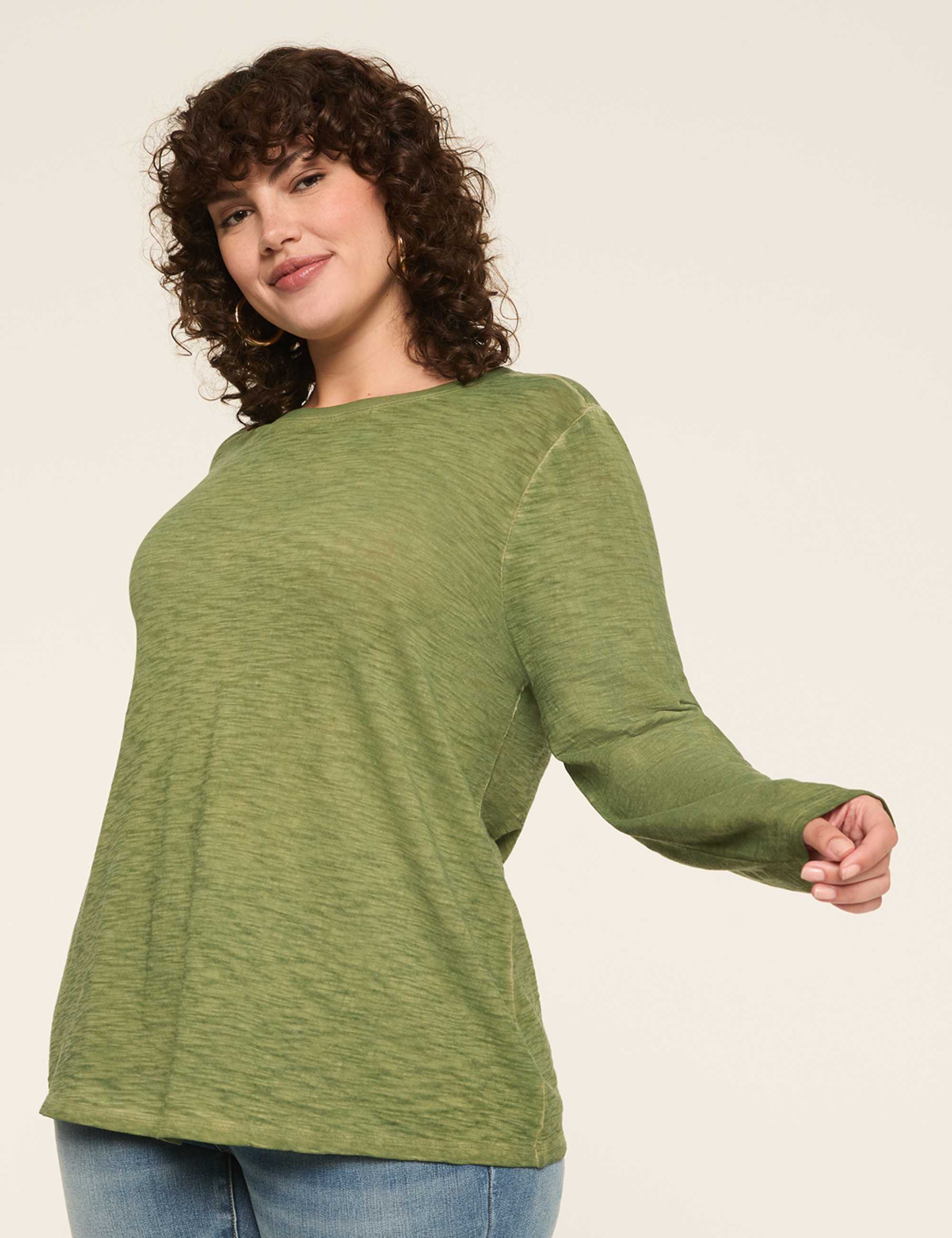 Long-Sleeve Crew-Neck Layering Tee