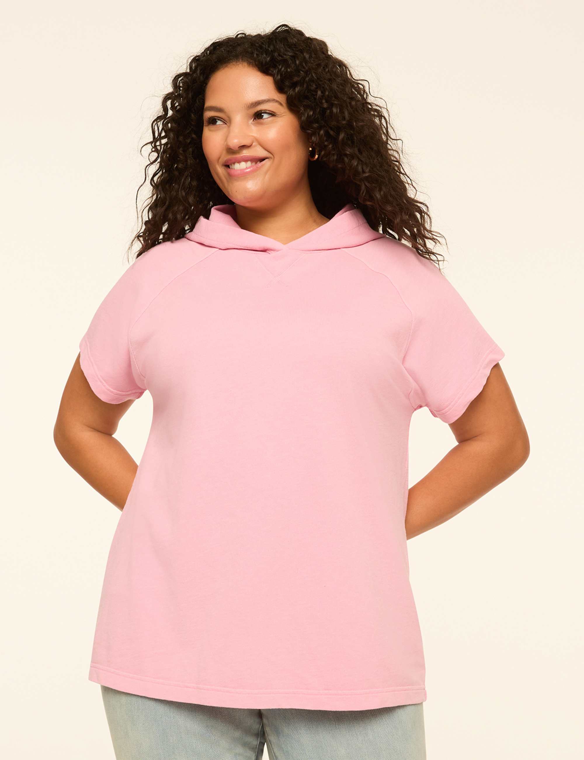 Short-Sleeve French Terry Hoodie