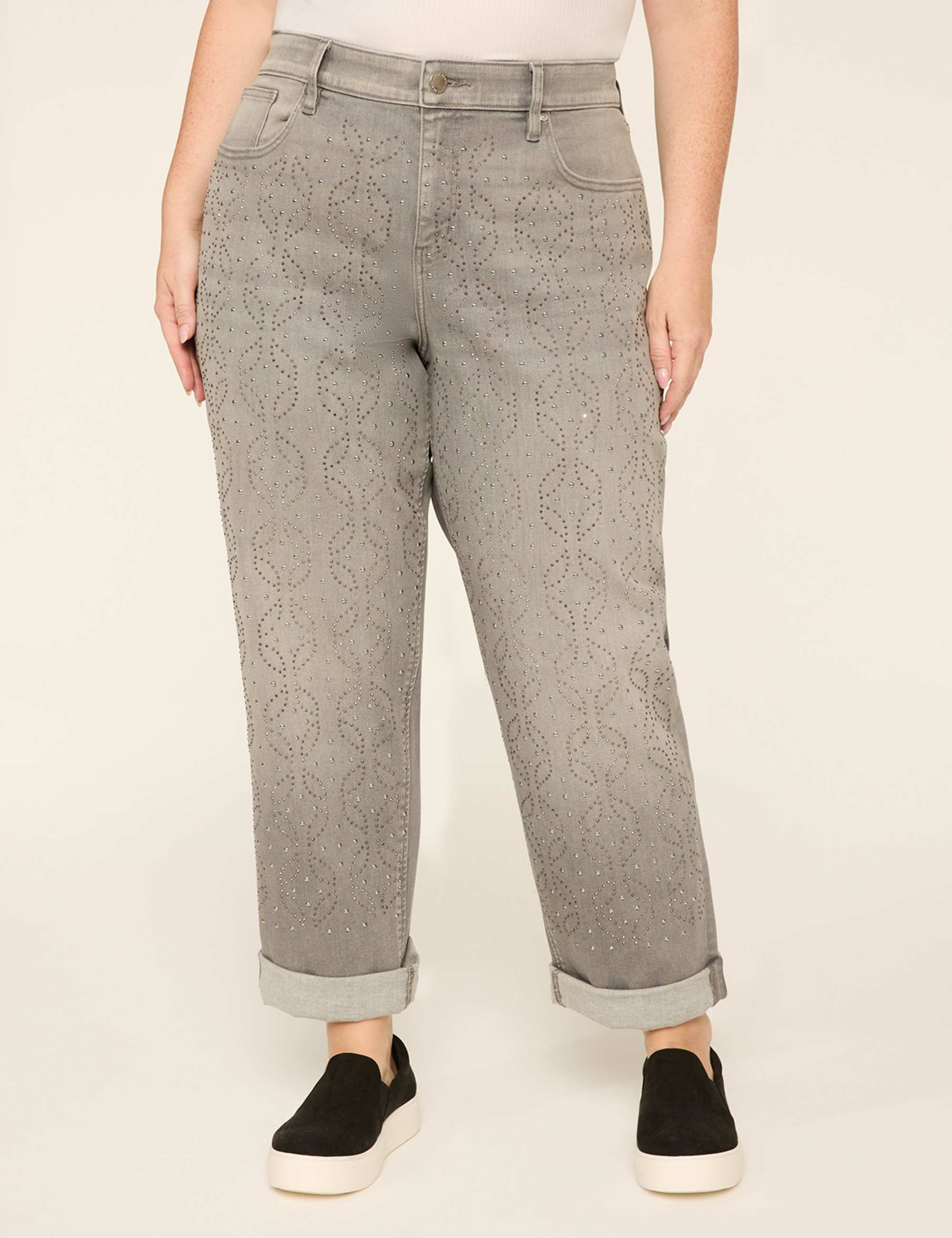 Boyfriend Fit Embellished Jean