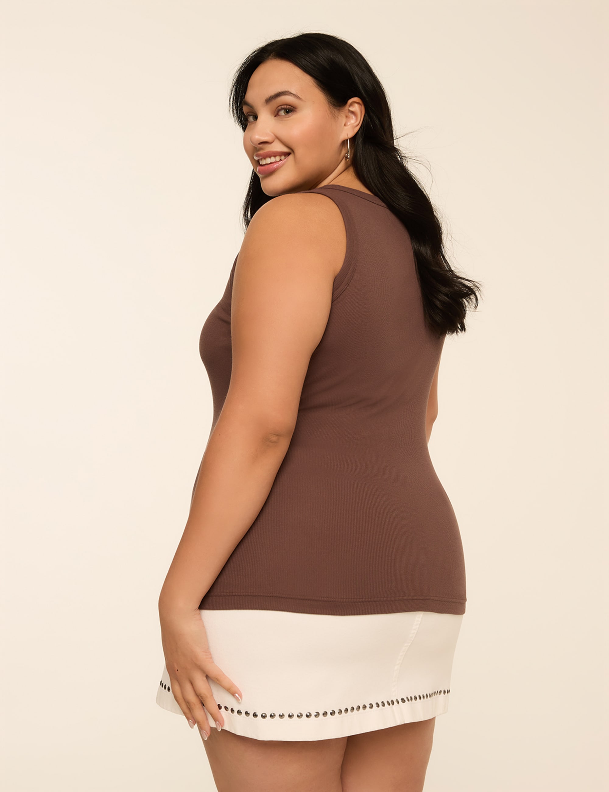 Deep V-Neck Rib Layering Tank