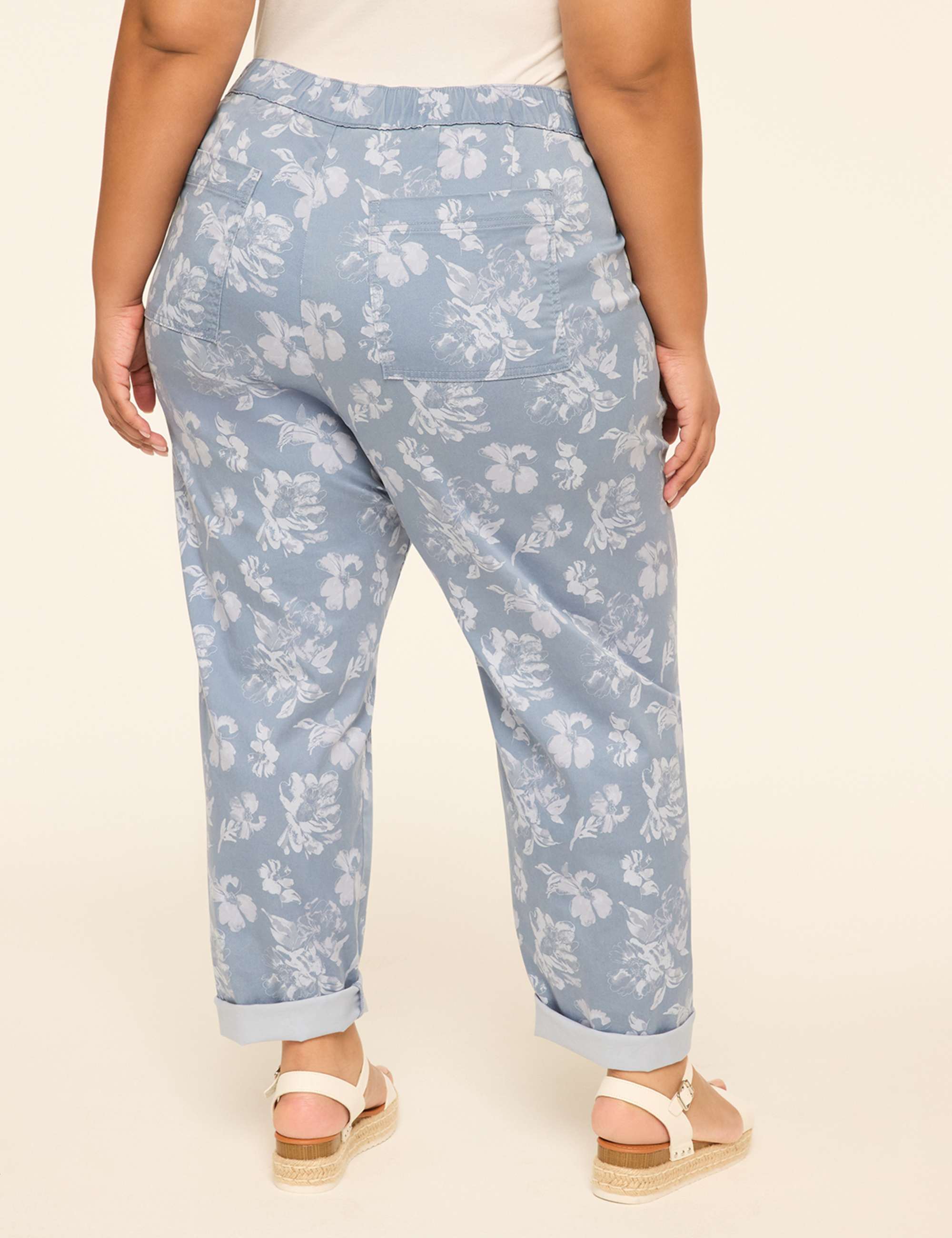 Pull-On Sateen Chino Ankle Pant