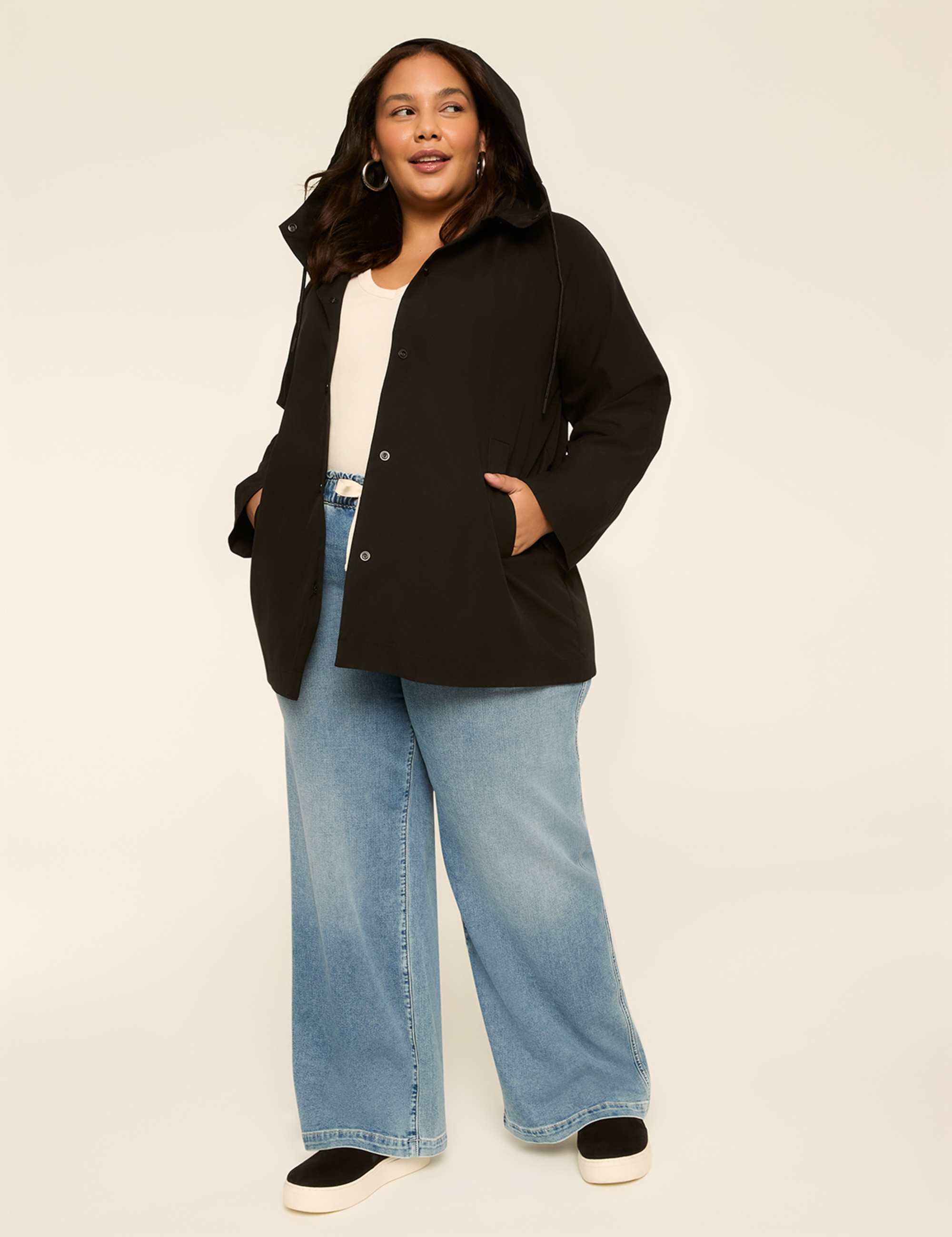 Snap-Front Hooded Jacket